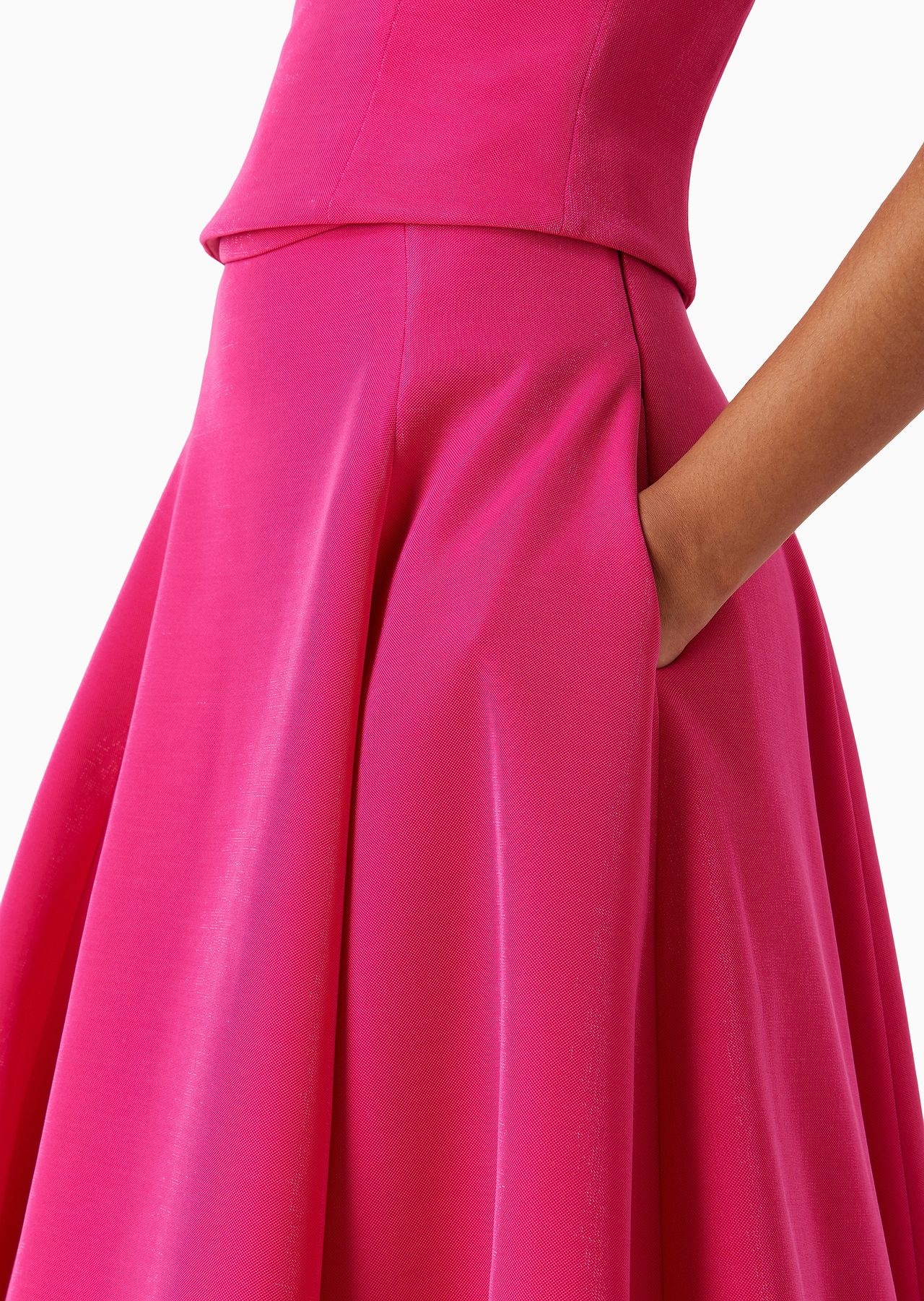 Long skirt with crinoline in shiny lurex-effect piqué - 5