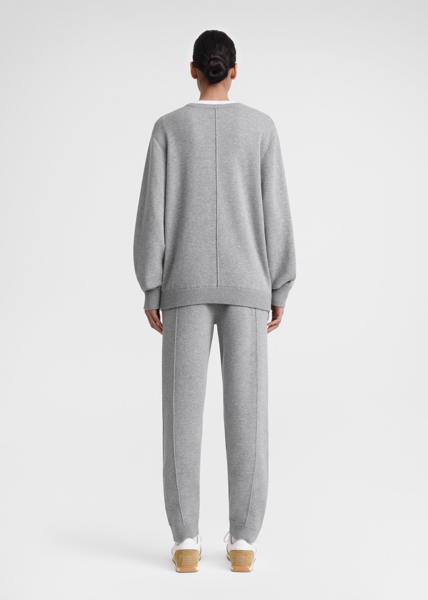 Cotton cashmere sweatshirt grey melange - 4