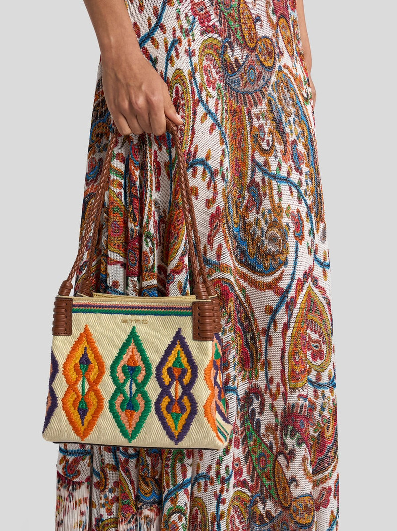 Etro SMALL CANVAS LIBRA TOTE BAG WITH EMBROIDERY outlook