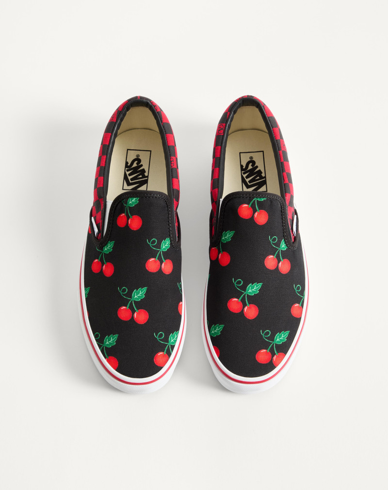 VALENTINO GARAVANI AND VANS SLIP-ON SNEAKER IN FABRIC WITH MAXI CHERRYFIC PRINT AND VLOGO CHECKERBOA 5