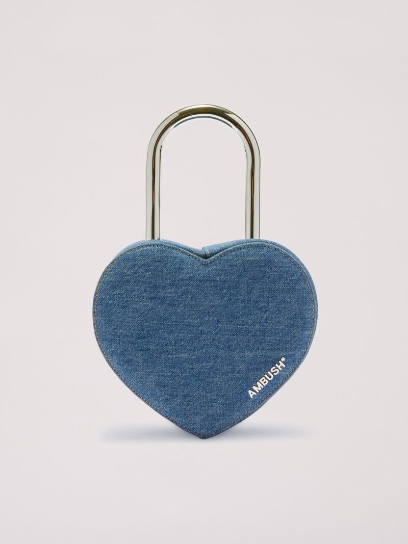 Denim Heart Padlock Bag - 1