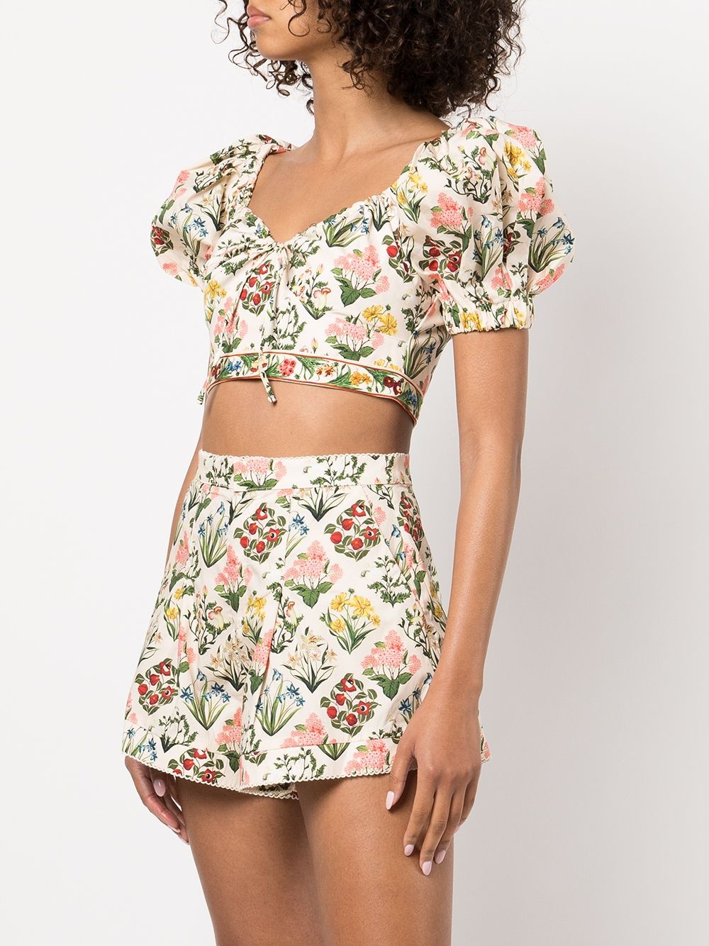 floral-print cropped top - 3