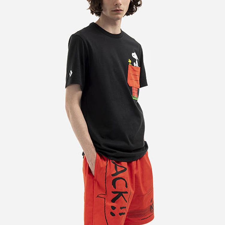 Converse x Peanuts Pocket T-Shirt 'Black' 10024374-A01 - 6
