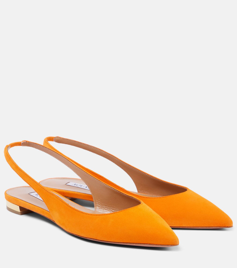 Purist suede slingback flats - 1