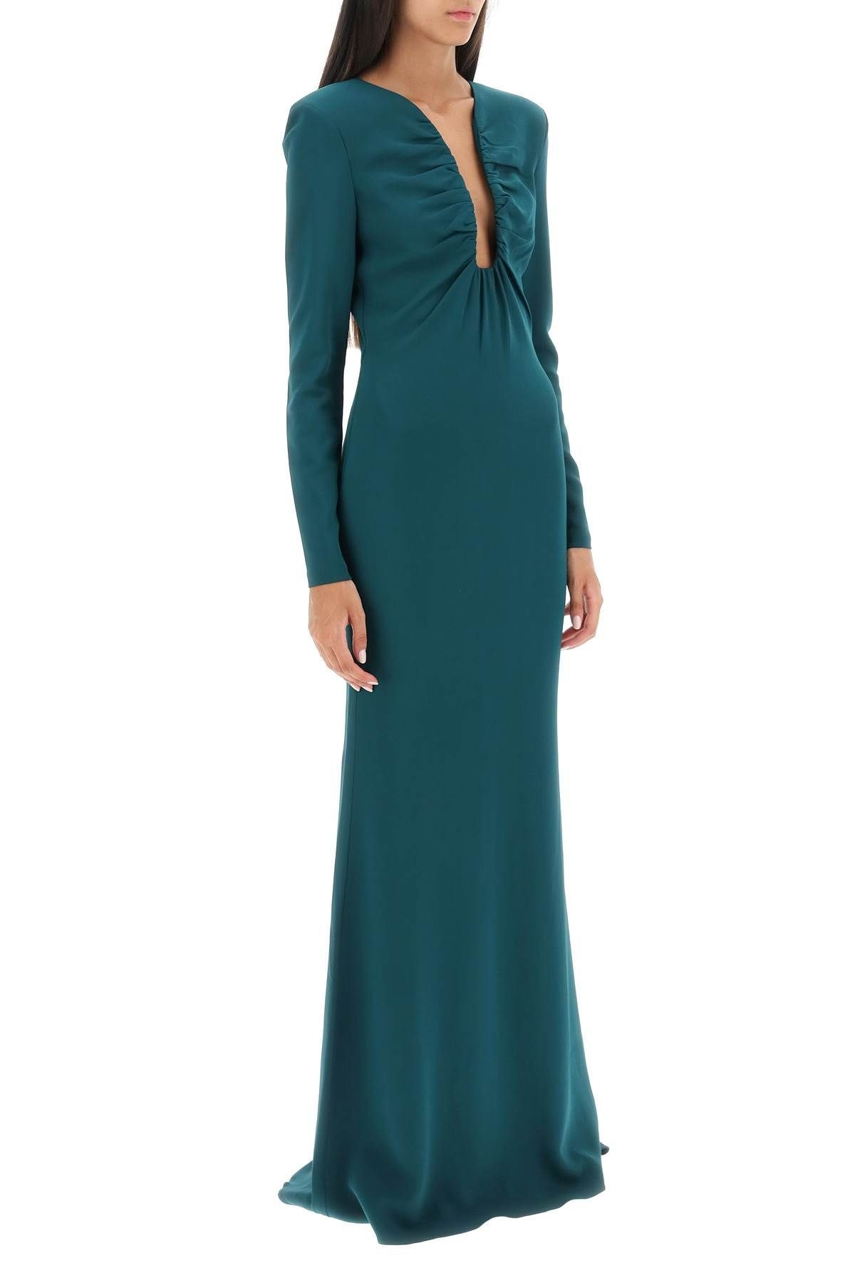 MAXI DRESS WITH PLUNGING NECKLINE - 3