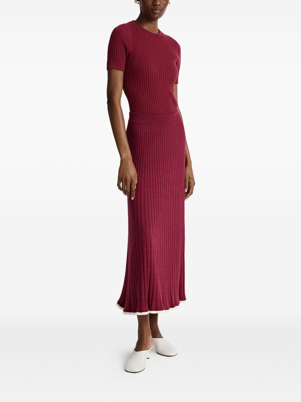 Felicia ribbed midi skirt - 3