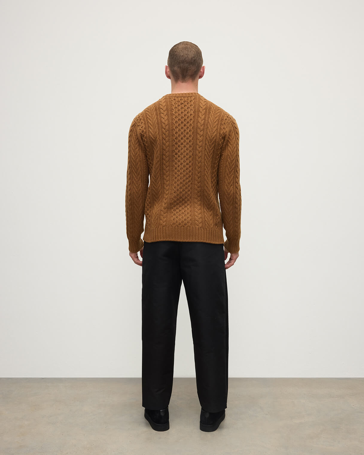 Aran Cable Camel Cashmere Jumper - 4