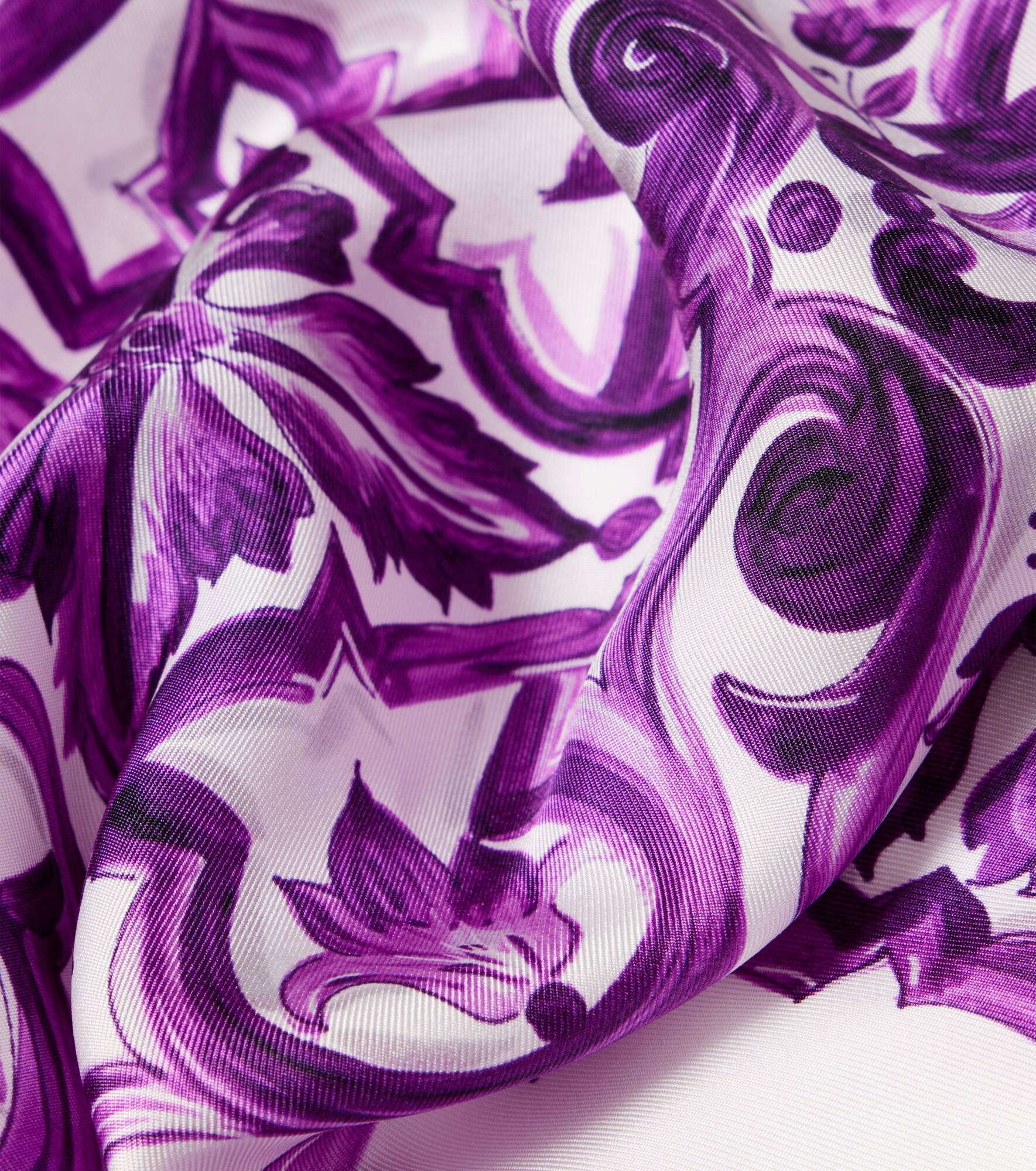 Majolica printed silk twill scarf - 3