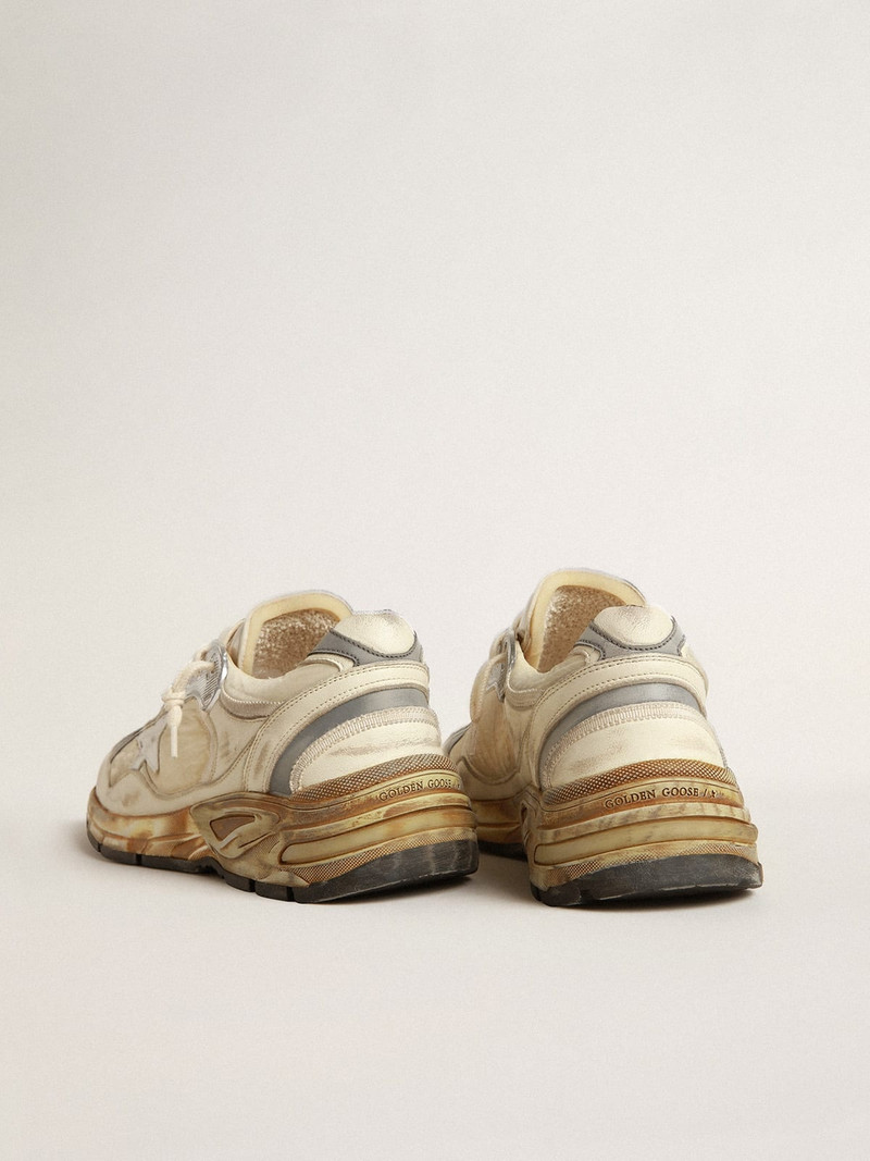 Golden Goose Men’s Dad-Star in beige nappa and nylon with white leather star outlook