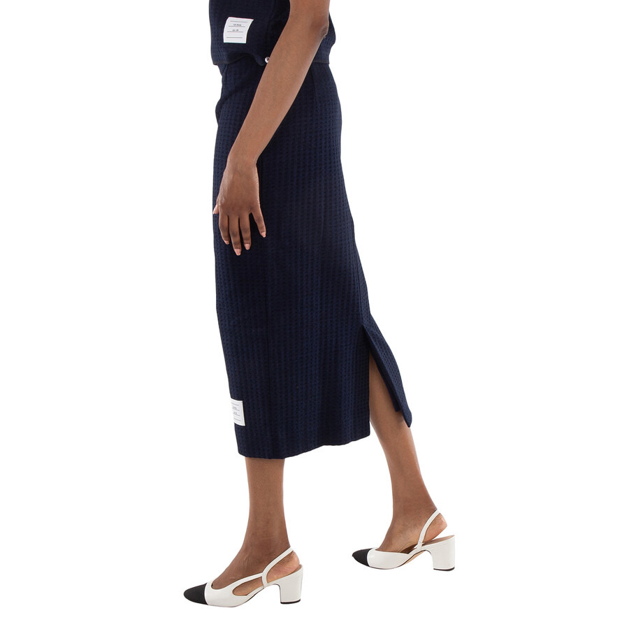 Thom Browne Gingham Jacquard Cotton Midi Skirt - 2