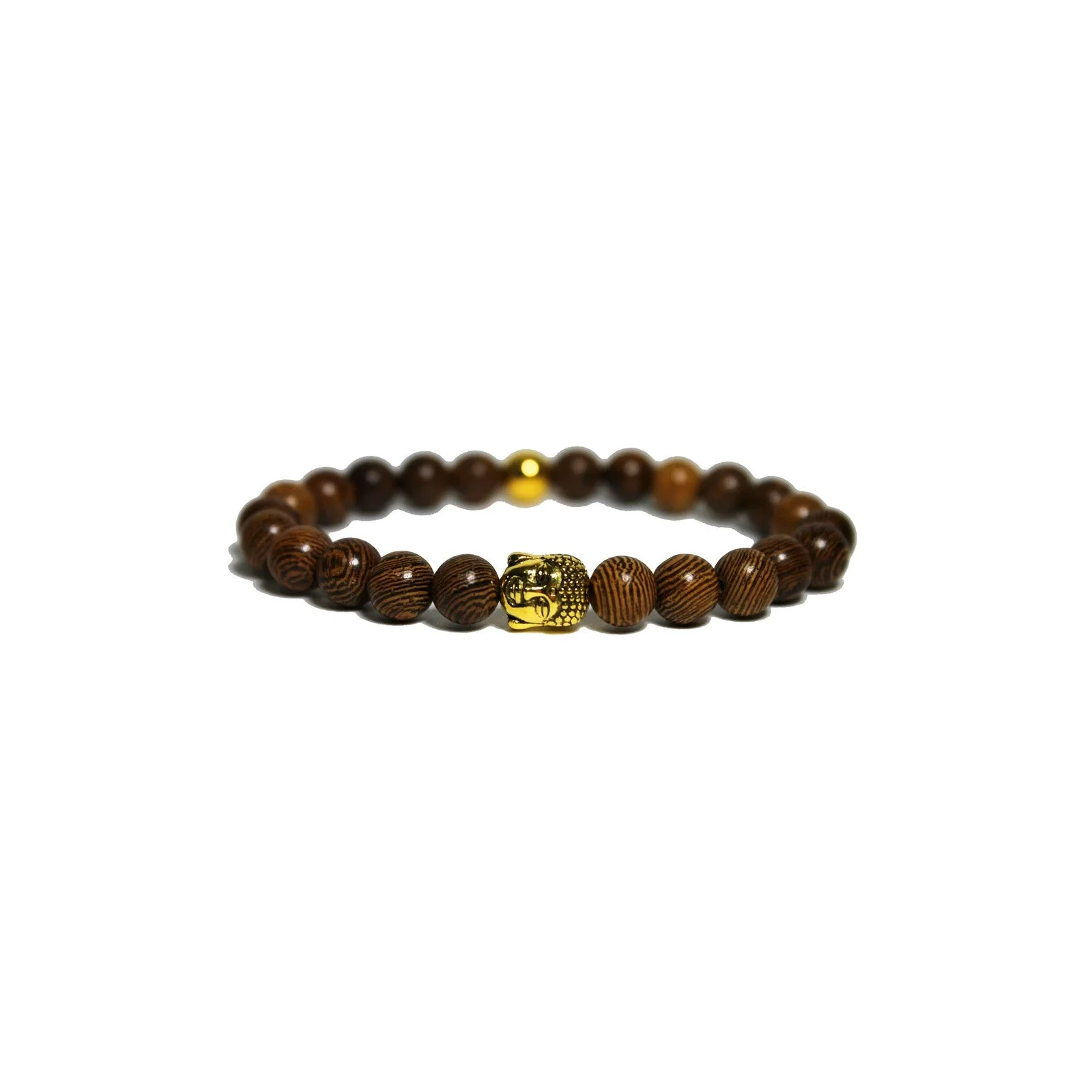 Bracelet - Gold Buddha & Zebra Wood - 1