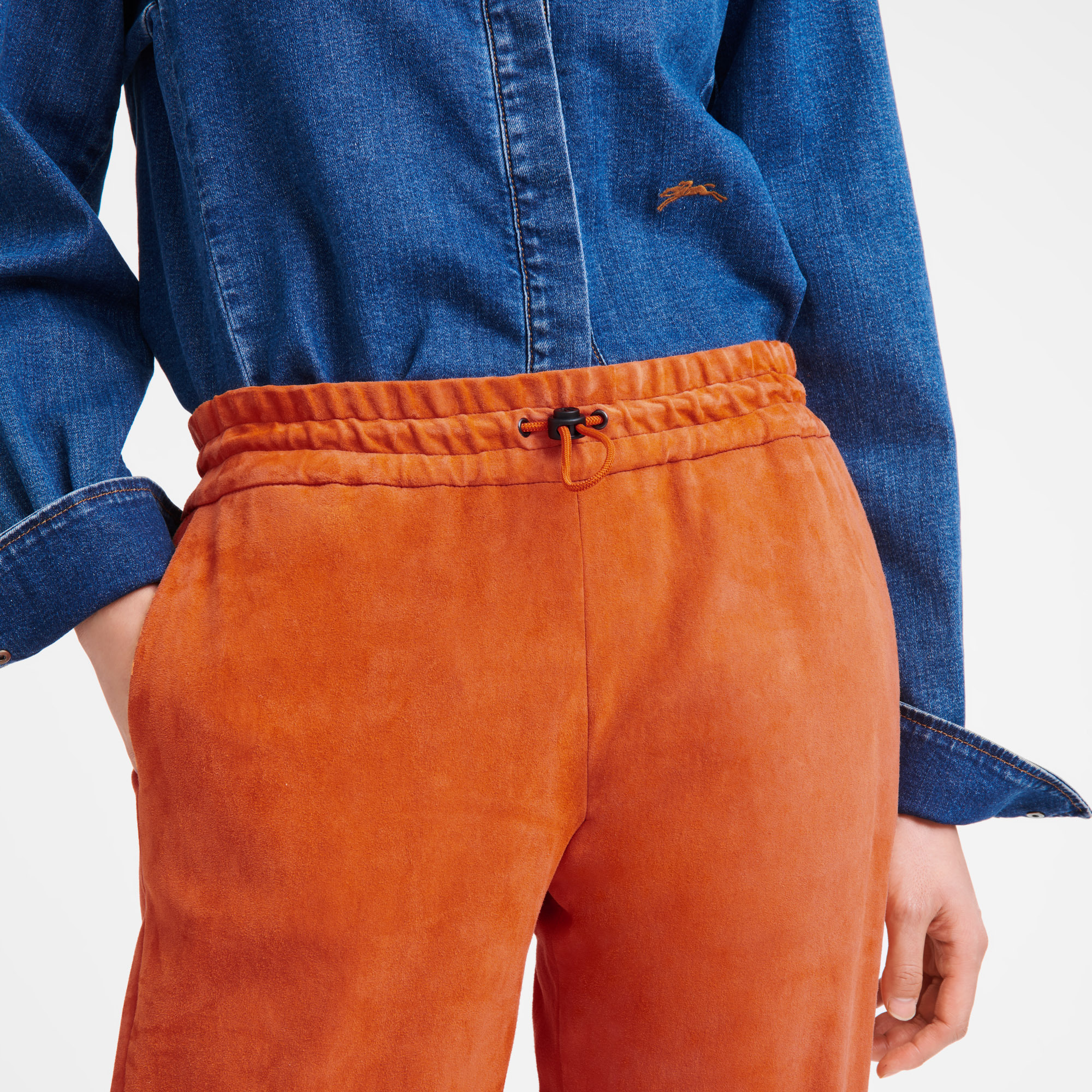 Leather straight pants Orange - Leather - 3