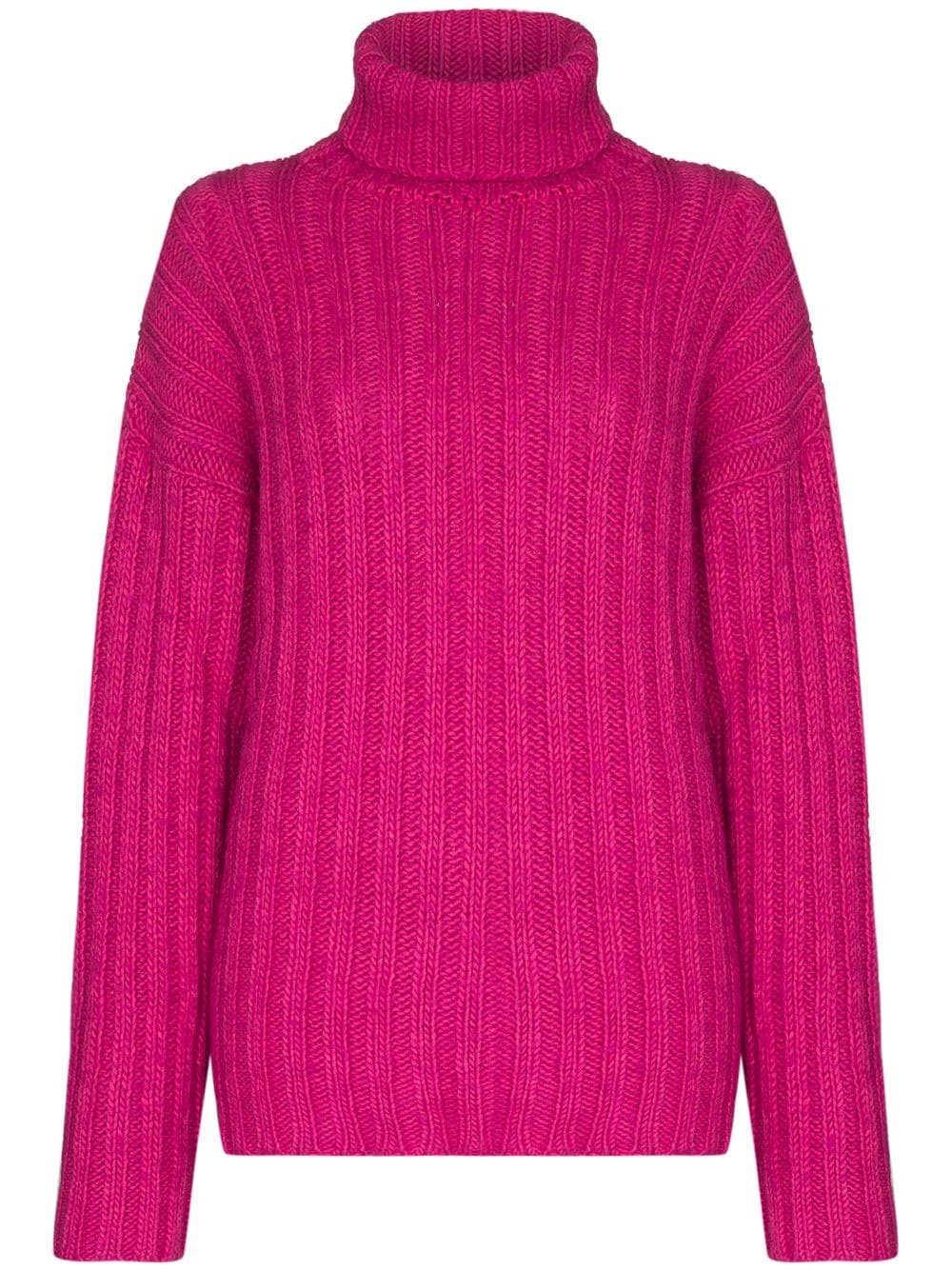 roll neck ribbed jumper - 1