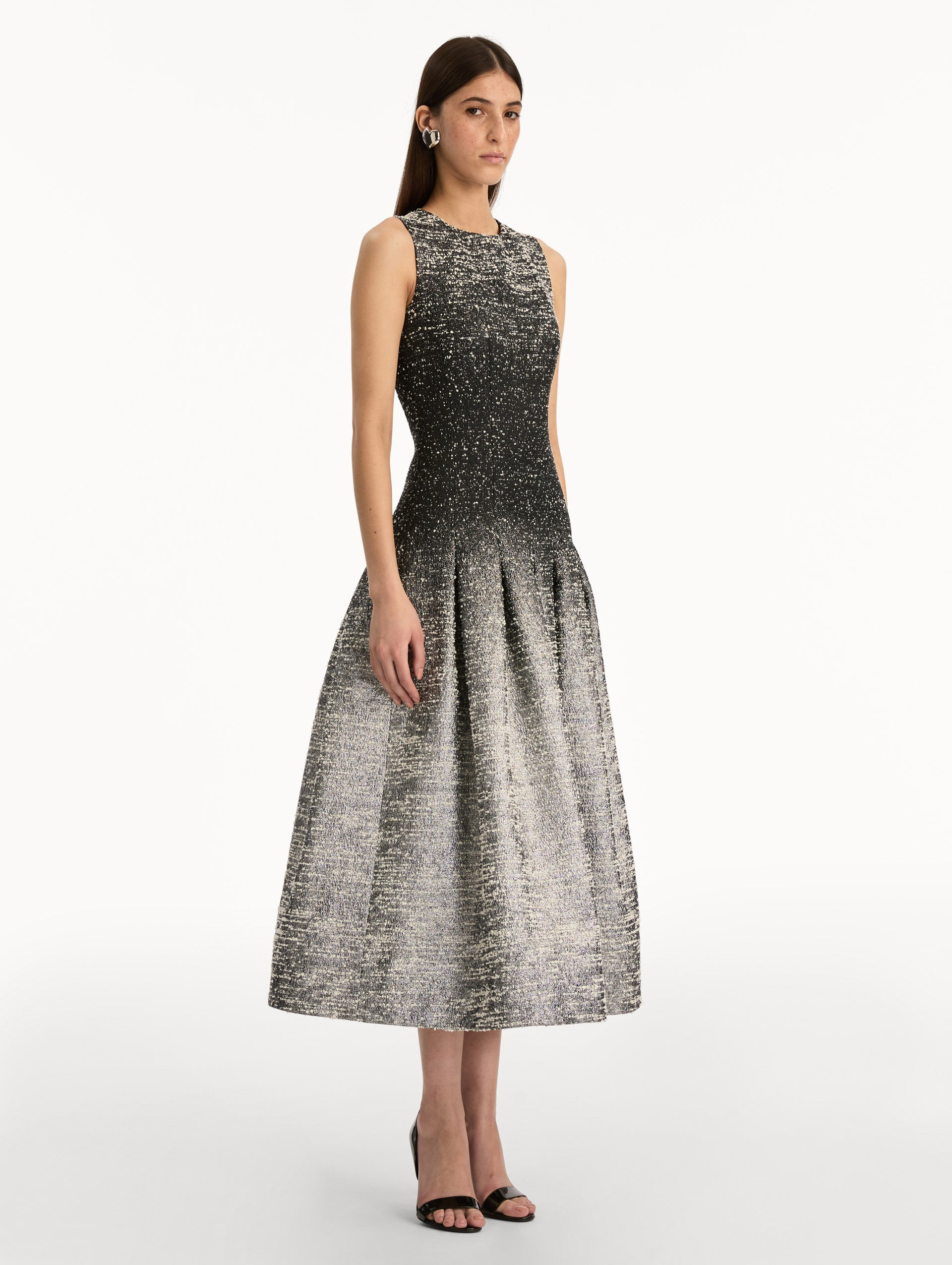 OMBRÉ LUREX BOUCLÉ JACQUARD DRESS - 4