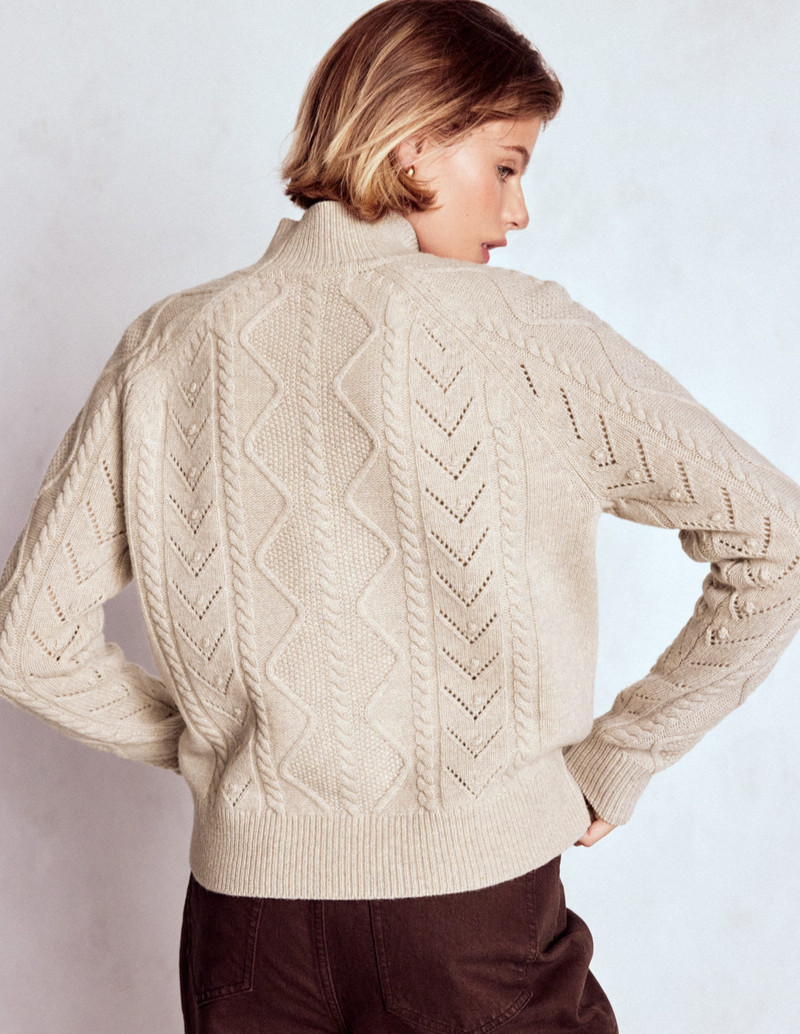 Marion Merino Rib Neck Sweater-Barley Cable 4