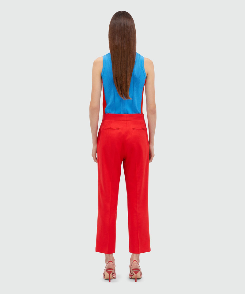 Red trousers in slub viscose canvas 3