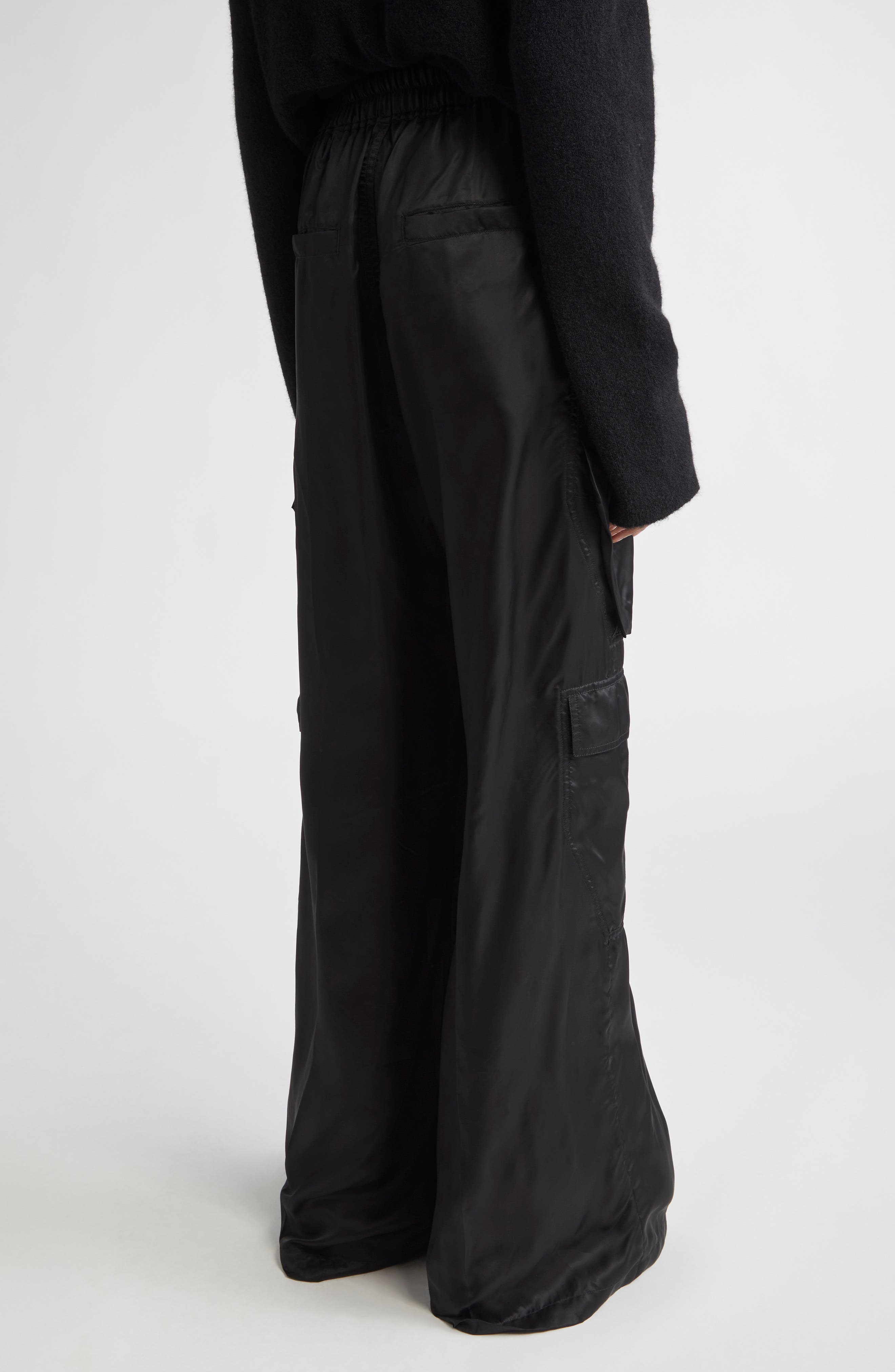 Rick Owens Cargobelas Satin Cargo Pants in Black at Nordstrom - 3