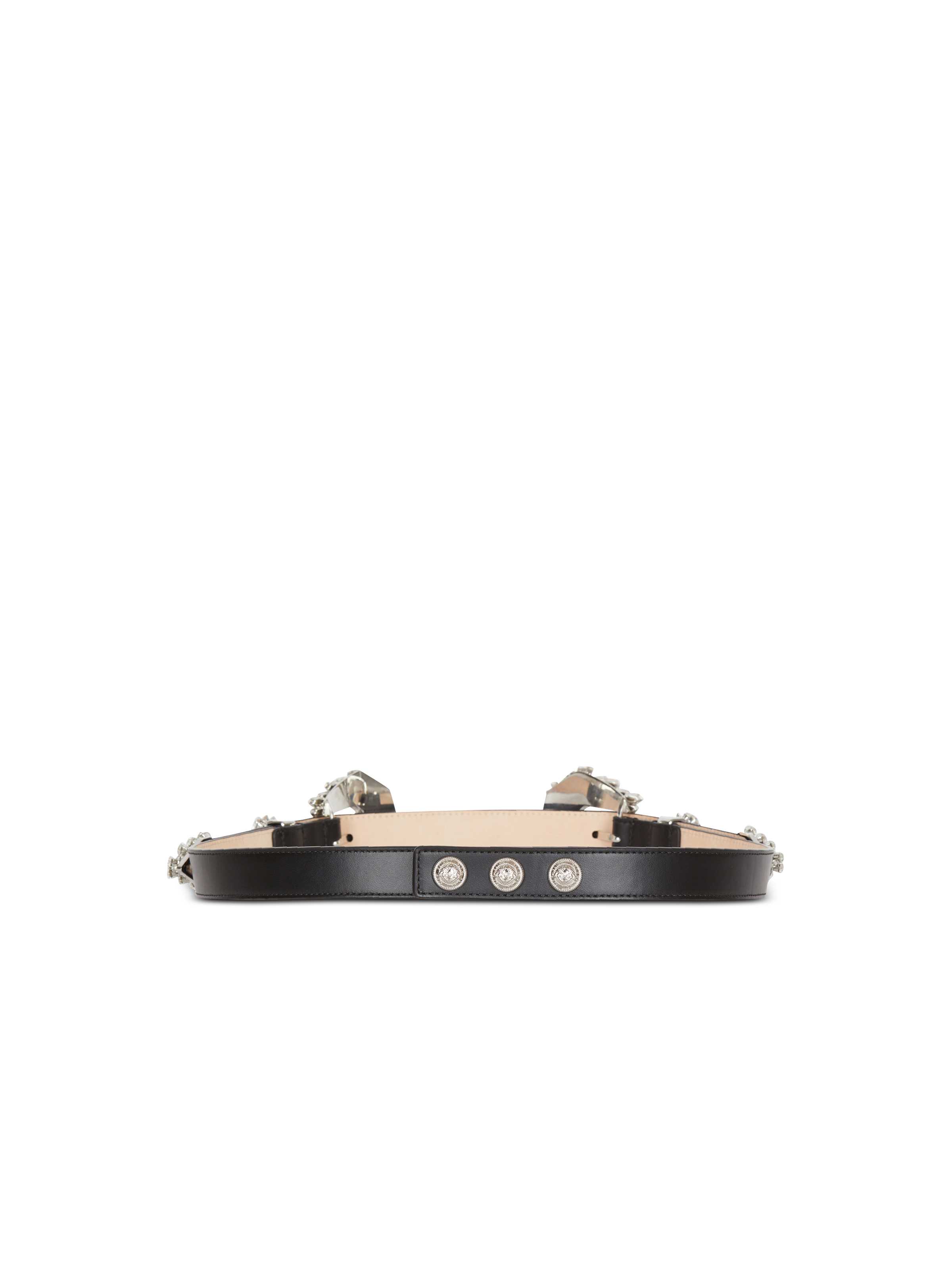 Western leather and crystal belt - 3