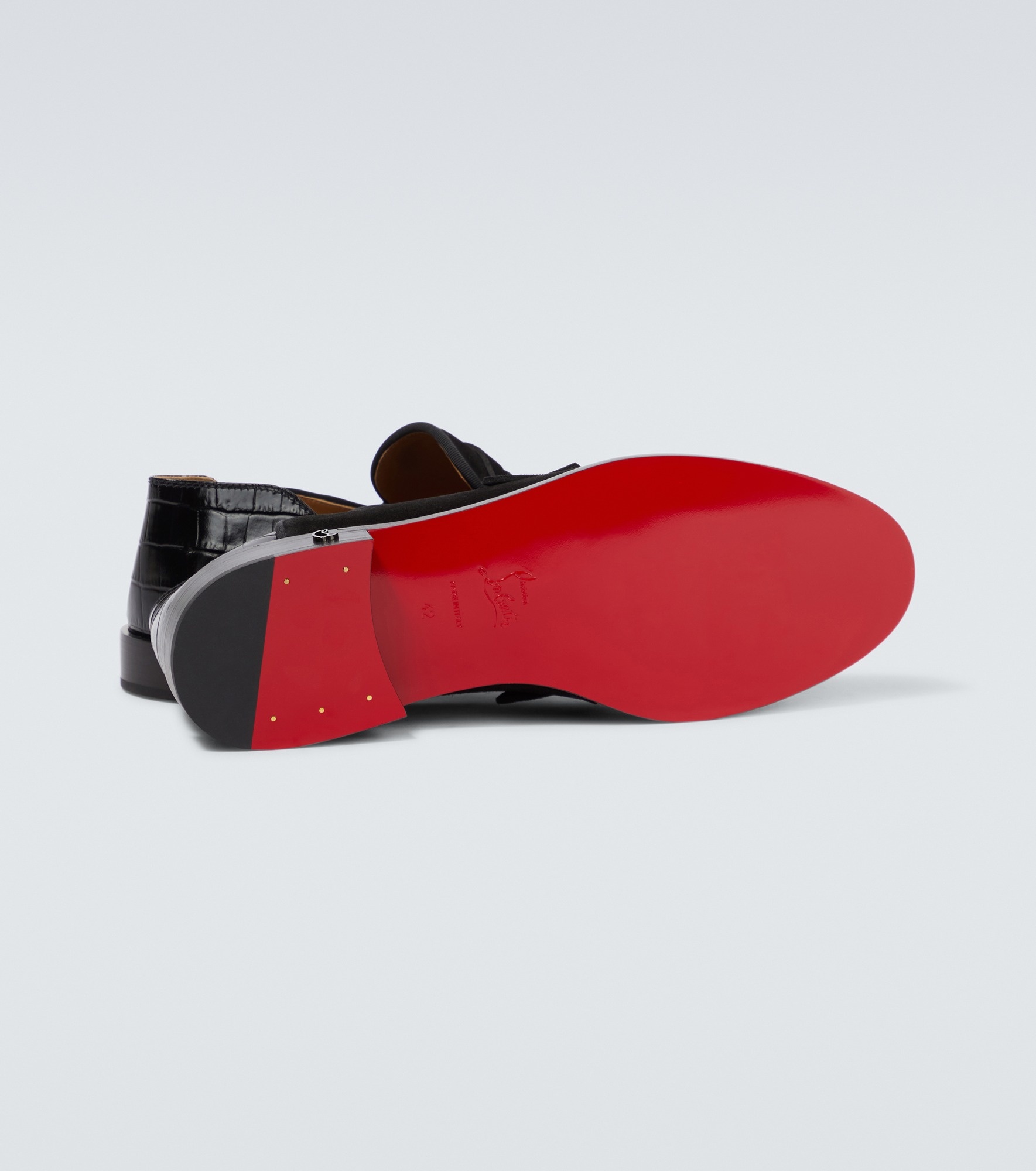 Penny No Back suede and croc-effect loafers - 7