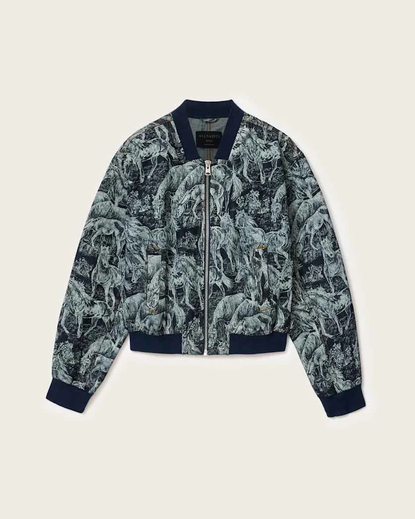 KAYTRA PRINTED DENIM BOMBER - 1