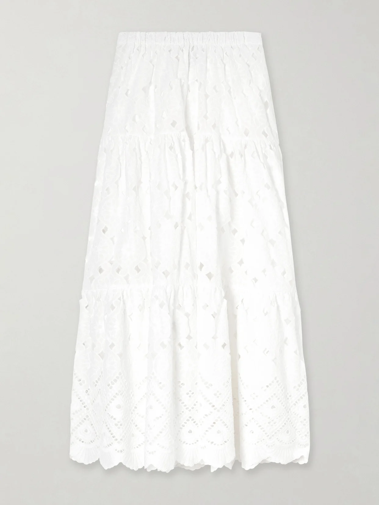 Melanie Broderie Anglaise Cotton Midi Skirt - 1