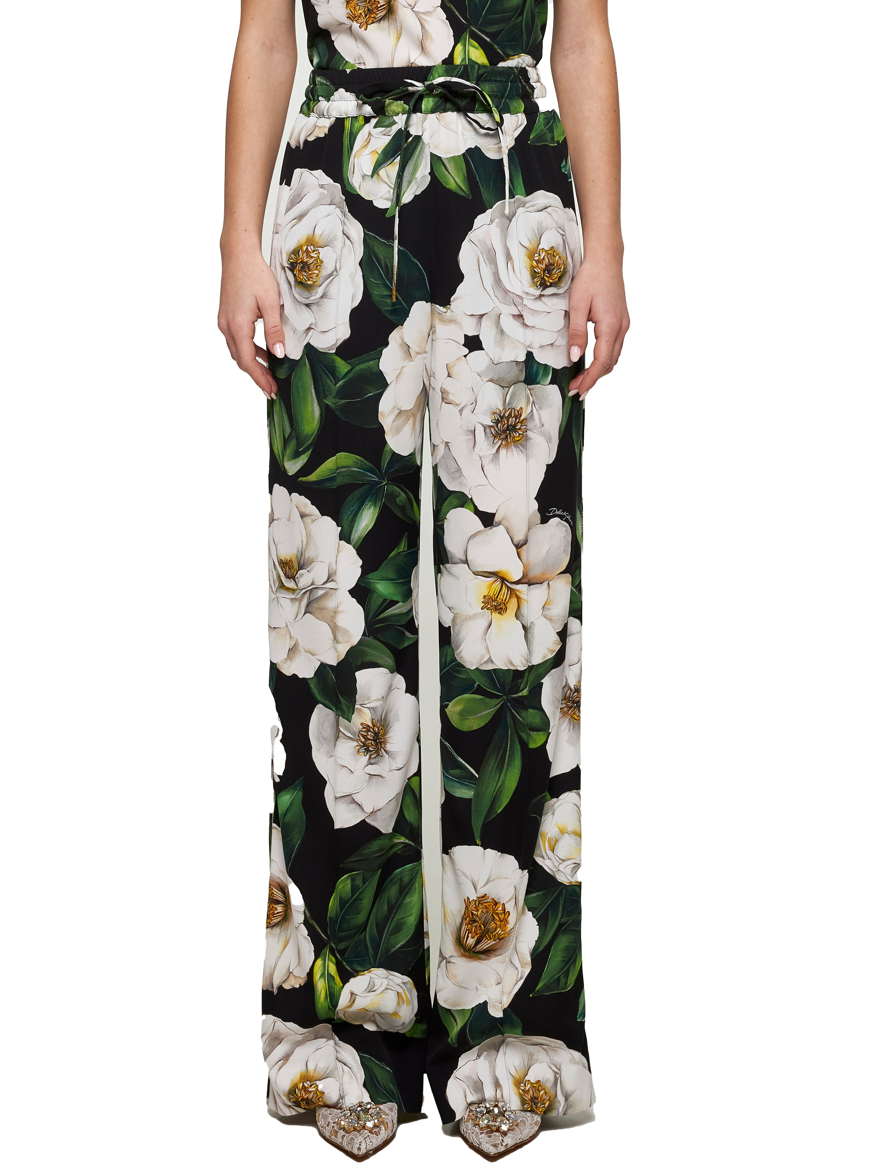 Gardenia print pajama trousers - 3