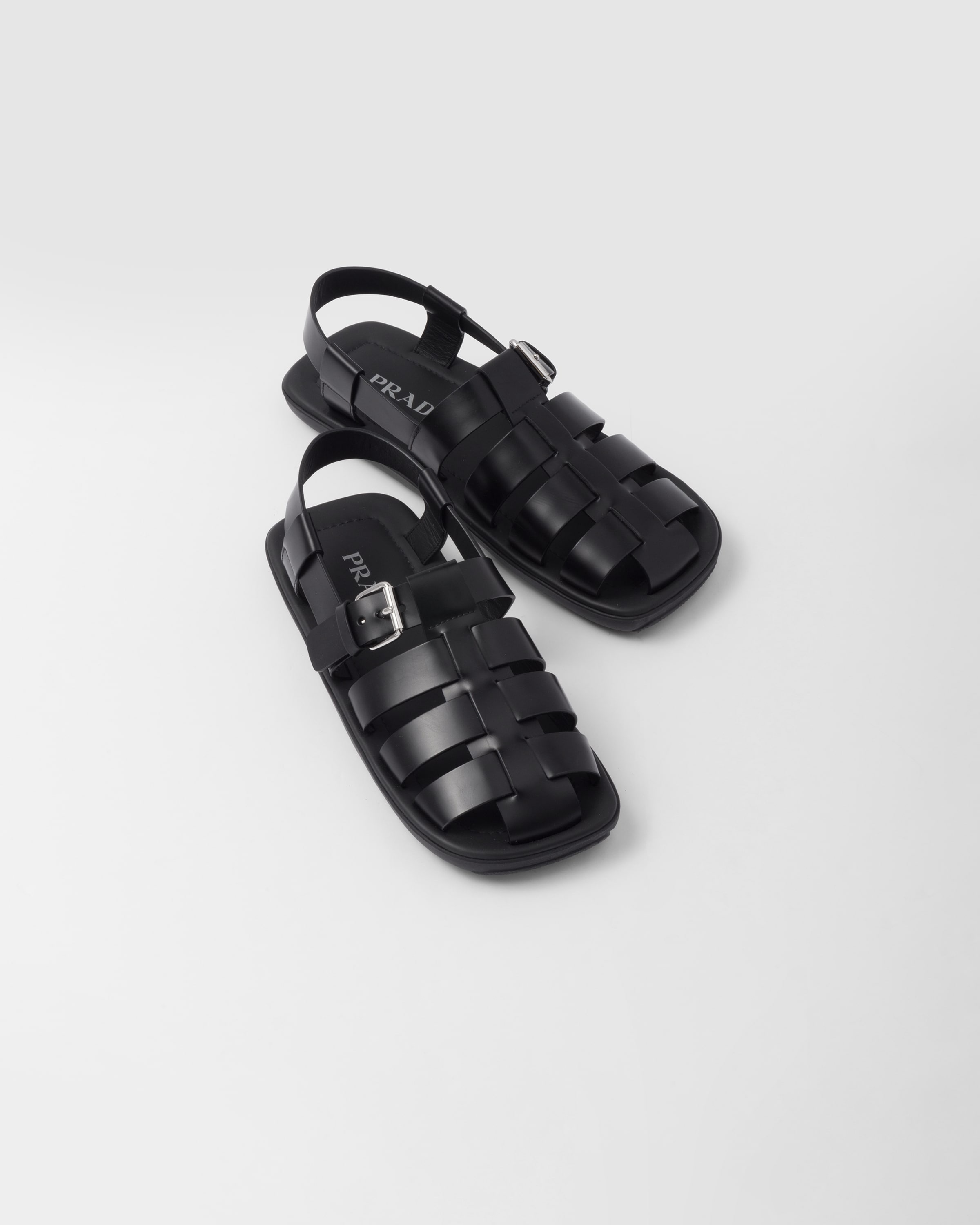 Brushed leather sandals - 4
