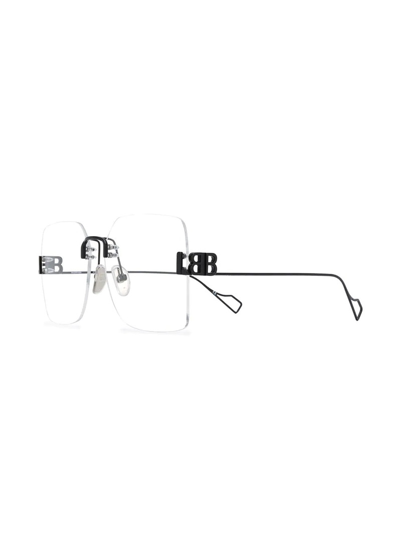 BALENCIAGA BB rimless glasses outlook