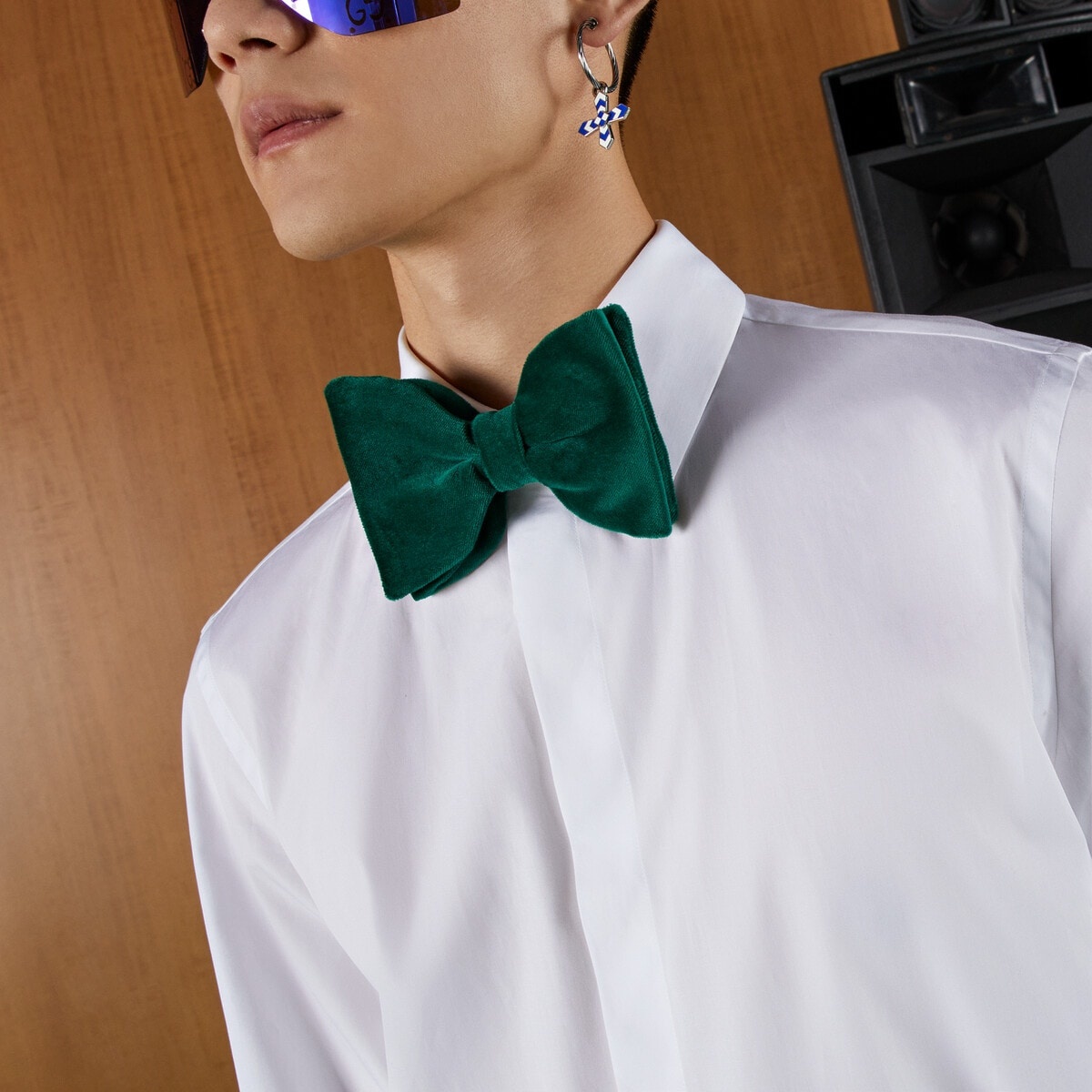Cotton poplin shirt with Double G - 3