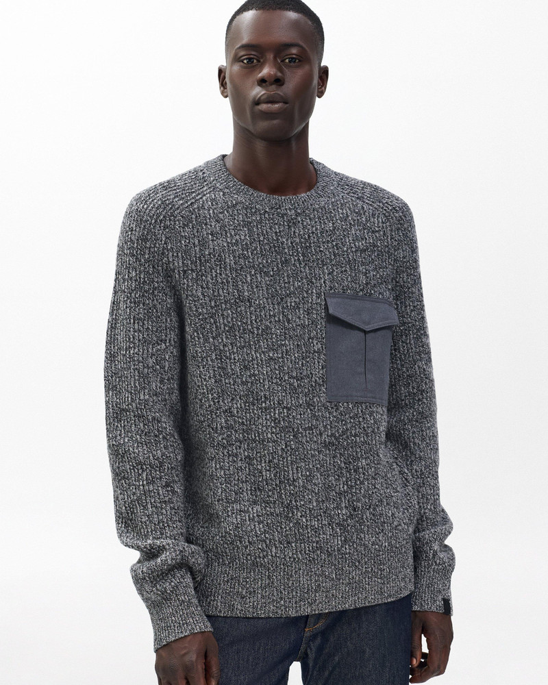 Walker Marled Mixed-Media Sweater 5
