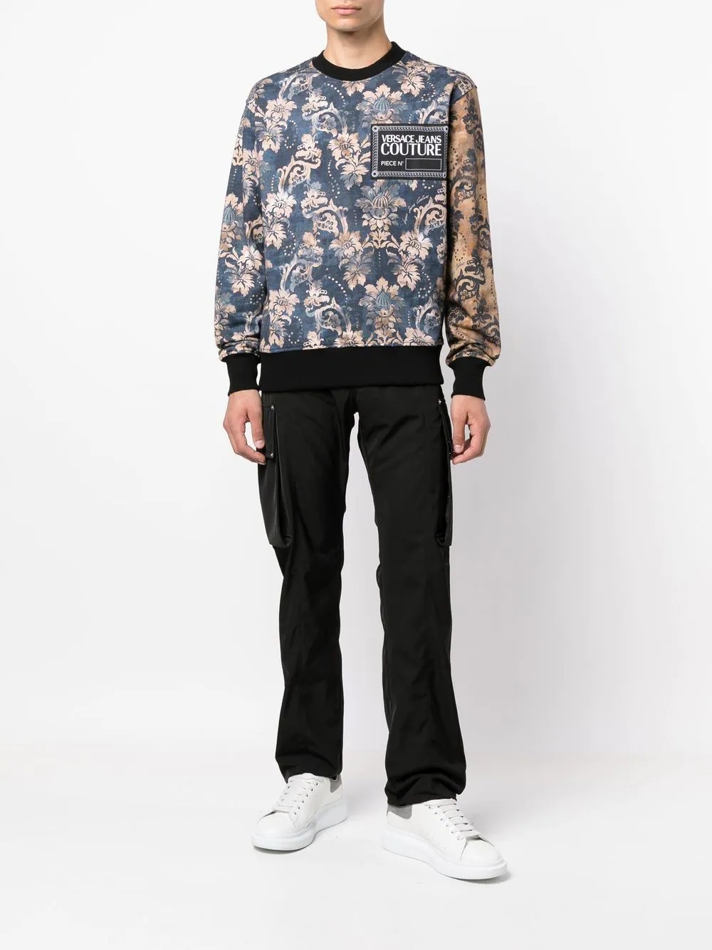 logo-patch baroque-print sweatshirt - 2