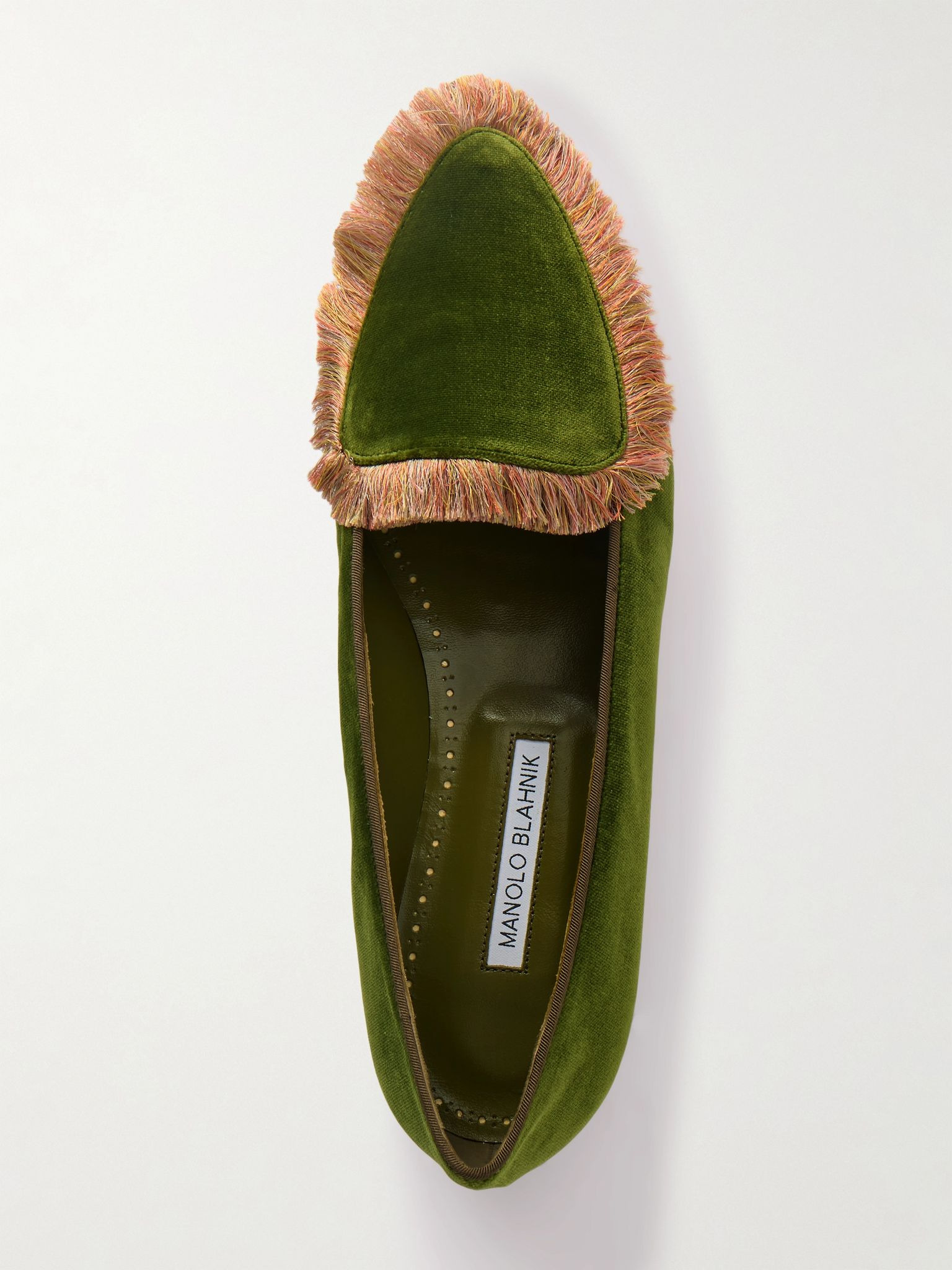 Agofran fringed velvet loafers Green - 5