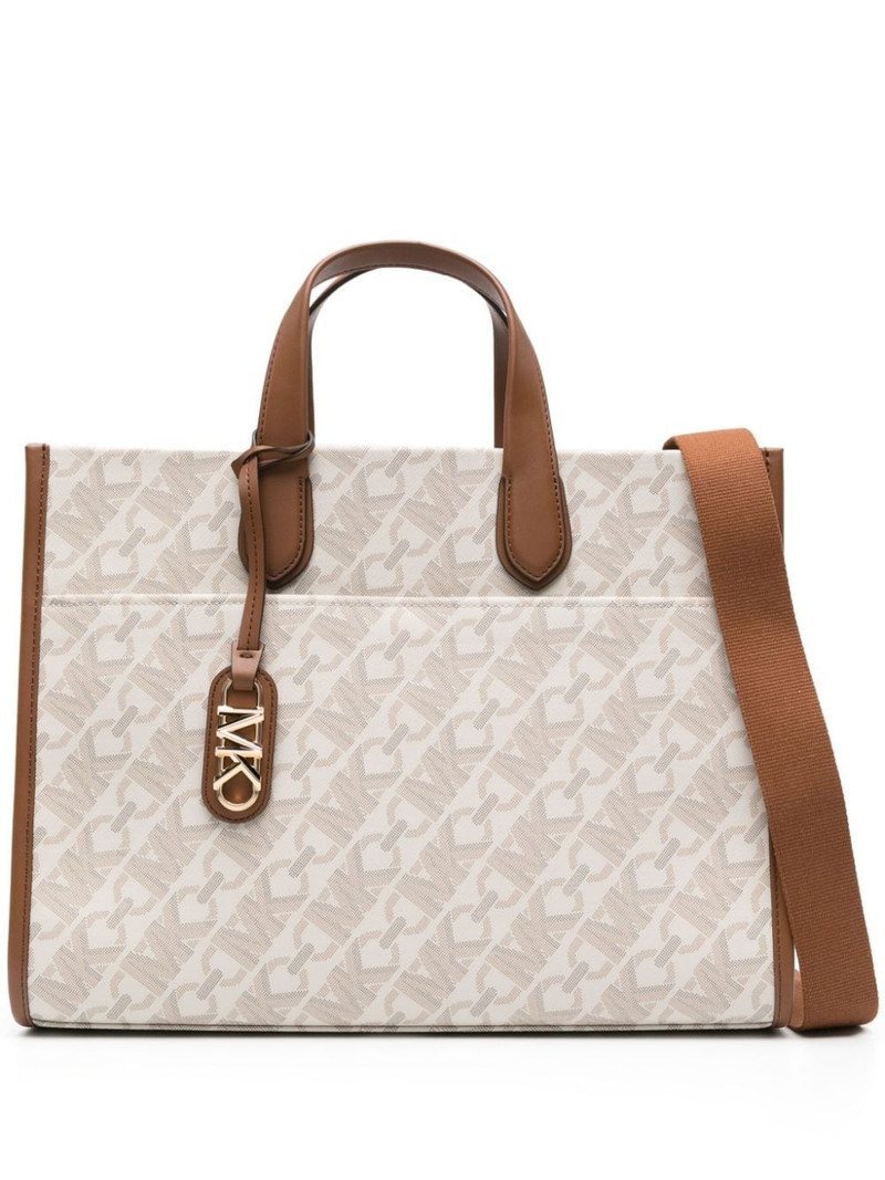 monogram-print canvas tote bag 1