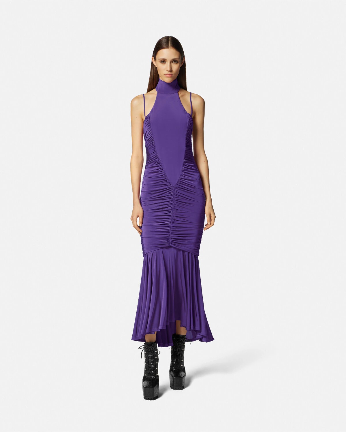 Ruched Halterneck Long Dress - 3