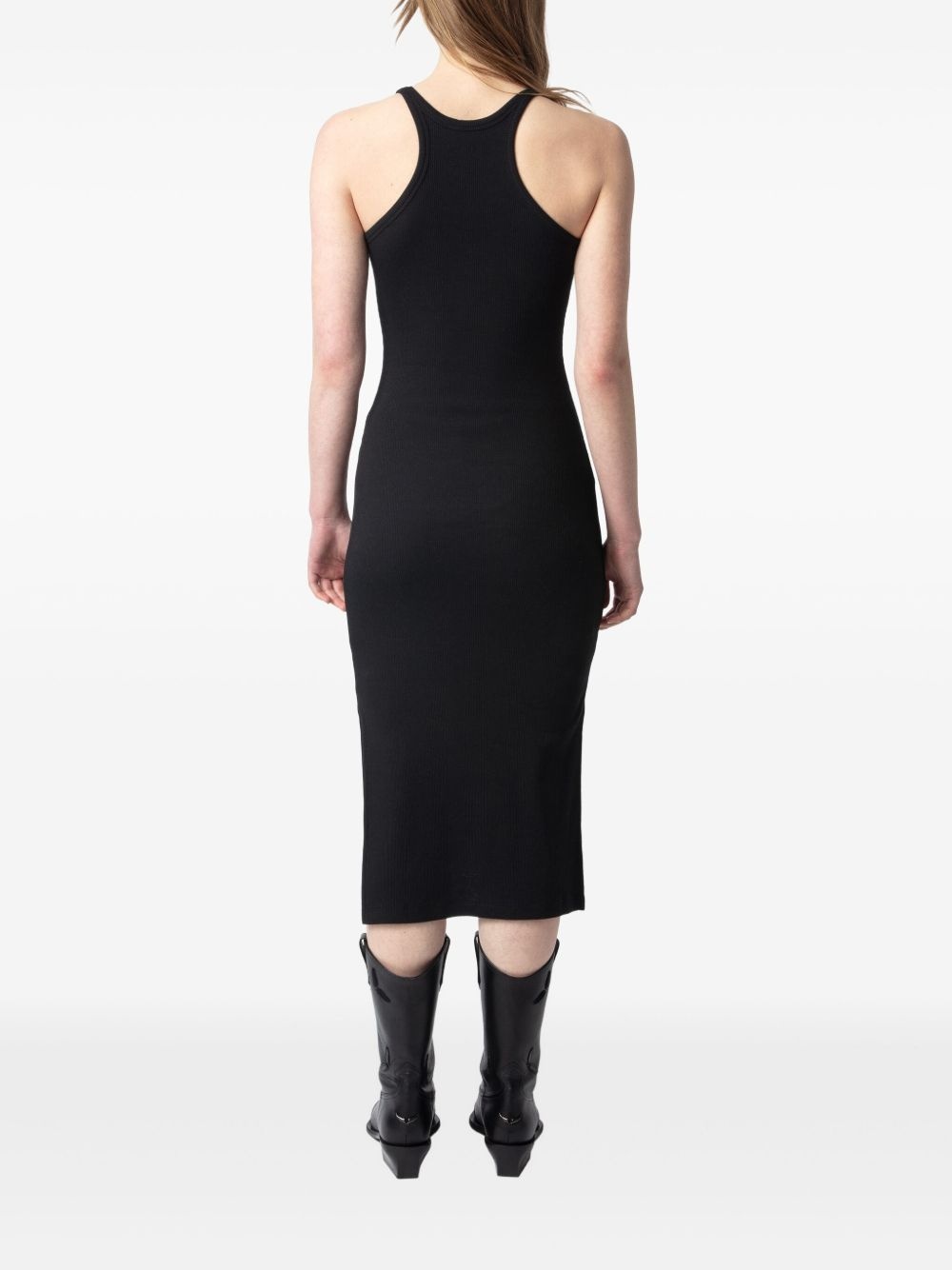 fine-ribbed midi dress - 4