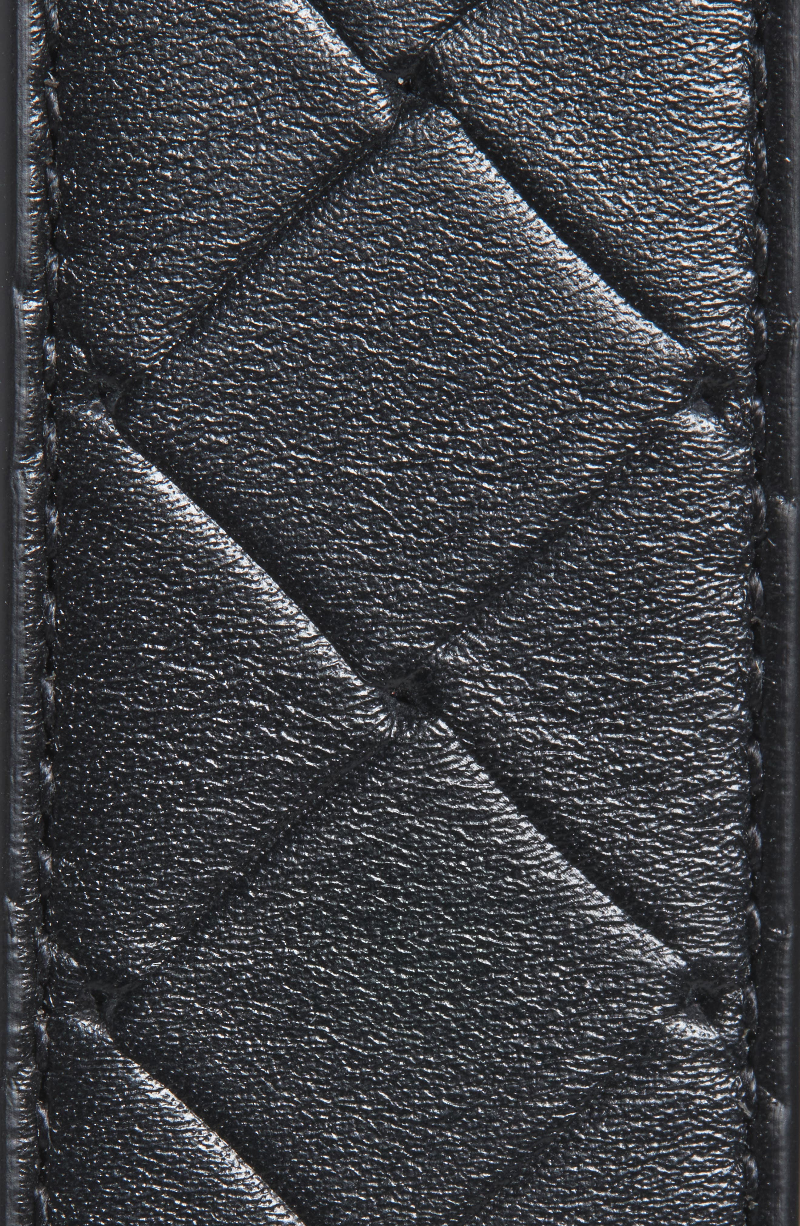 Bottega Veneta Intrecciato Leather Belt in Black-Silver at Nordstrom - 2