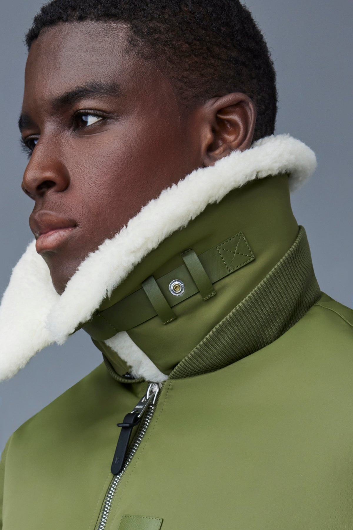 FRANCIS Down bomber jacket with shearling collar - 6