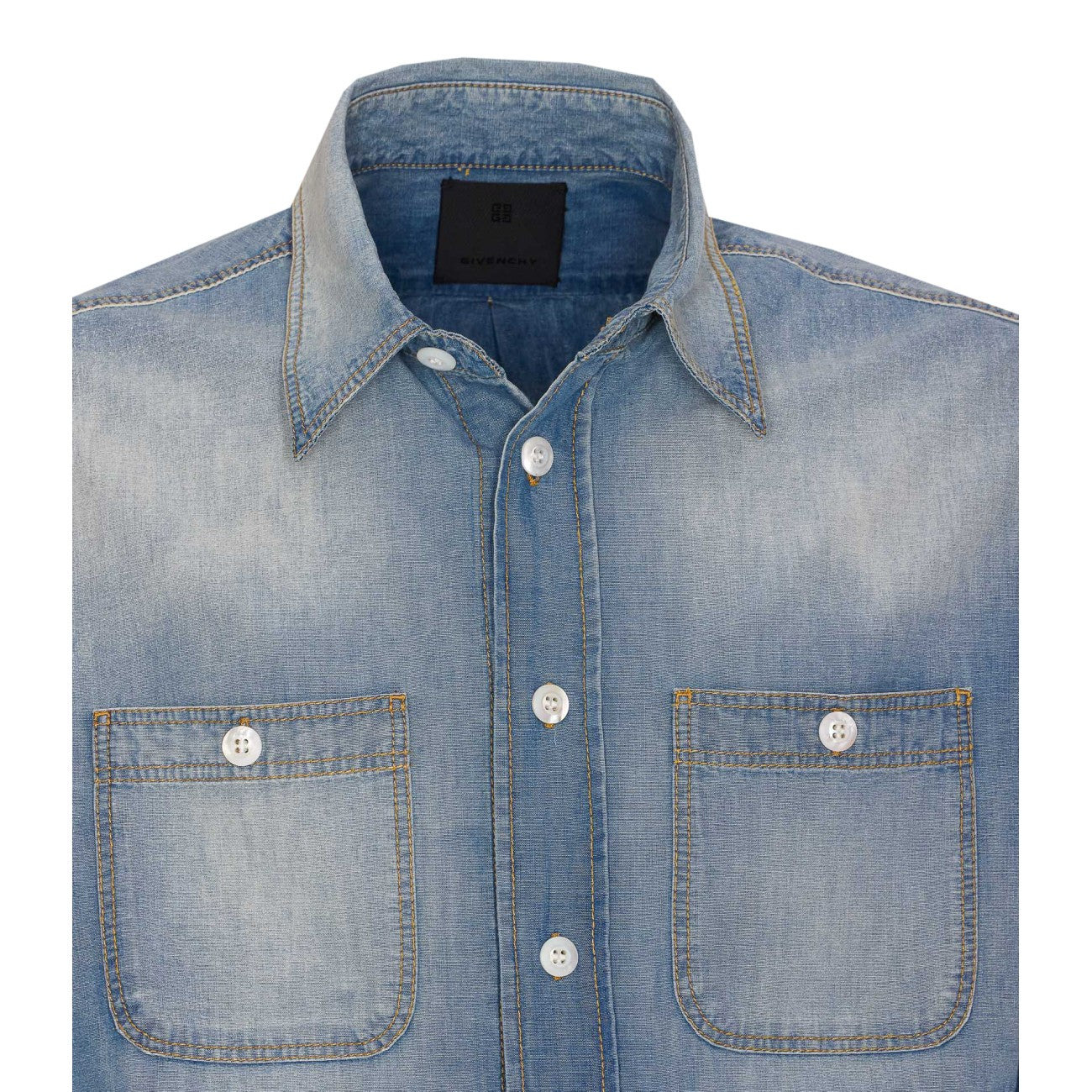 Givenchy Men Patchwork Denim Shirt - 4
