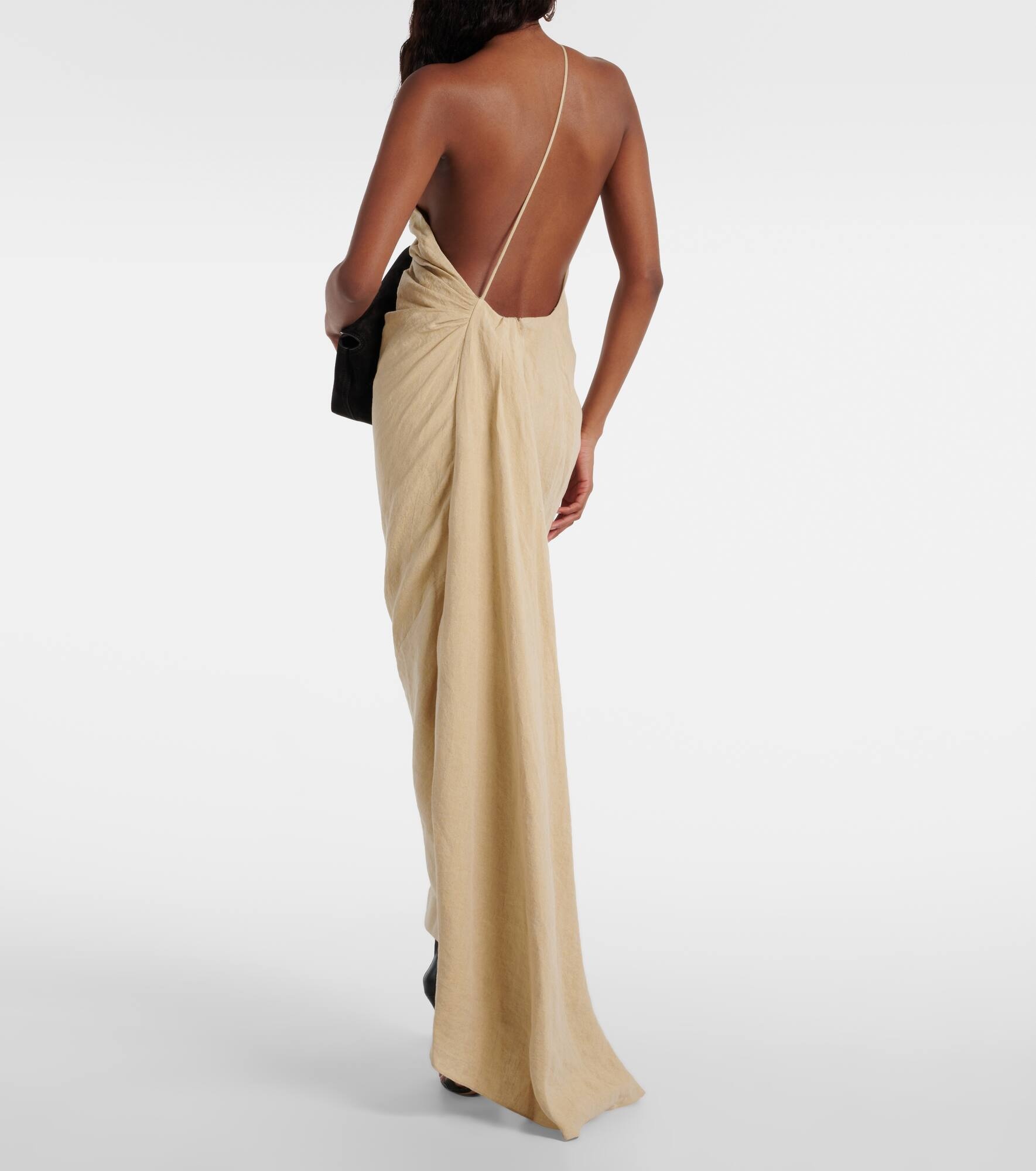Riya draped linen maxi dress - 3