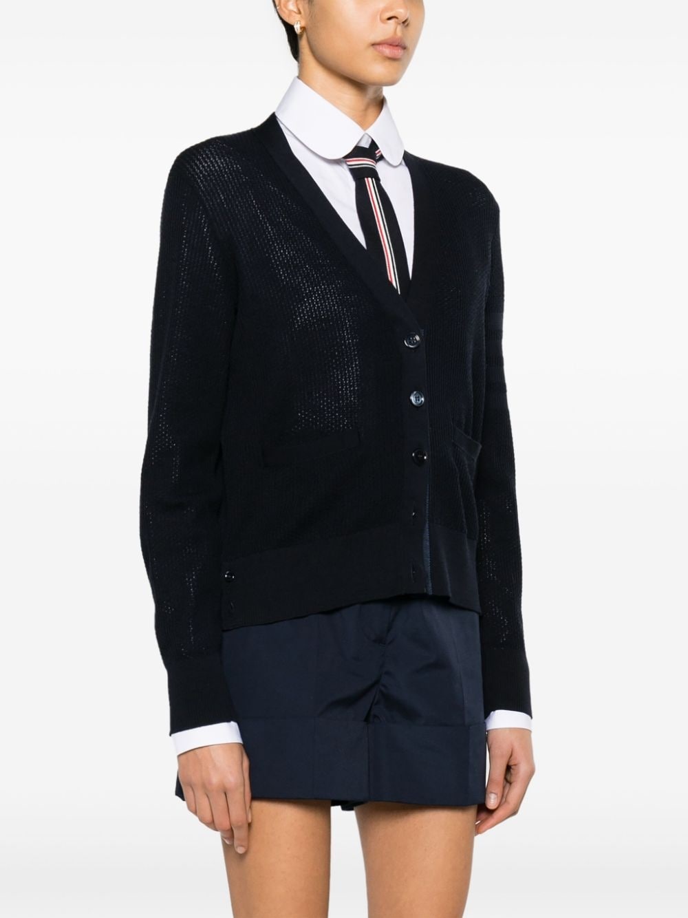 V-neck virgin wool cardigan - 3
