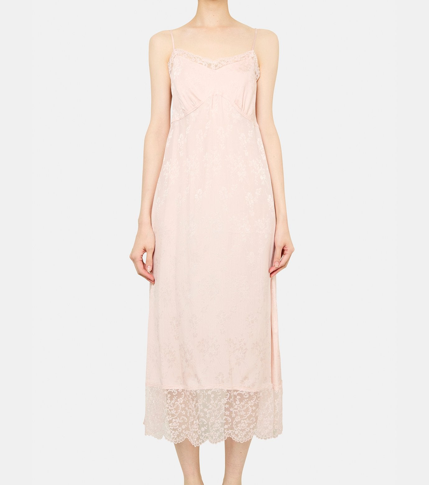 Slip Dress w/Deep Lace Trim - 2