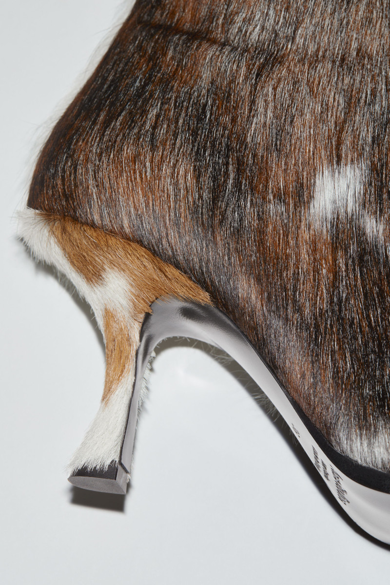 Hairy leather ankle boot - Multi brown 7