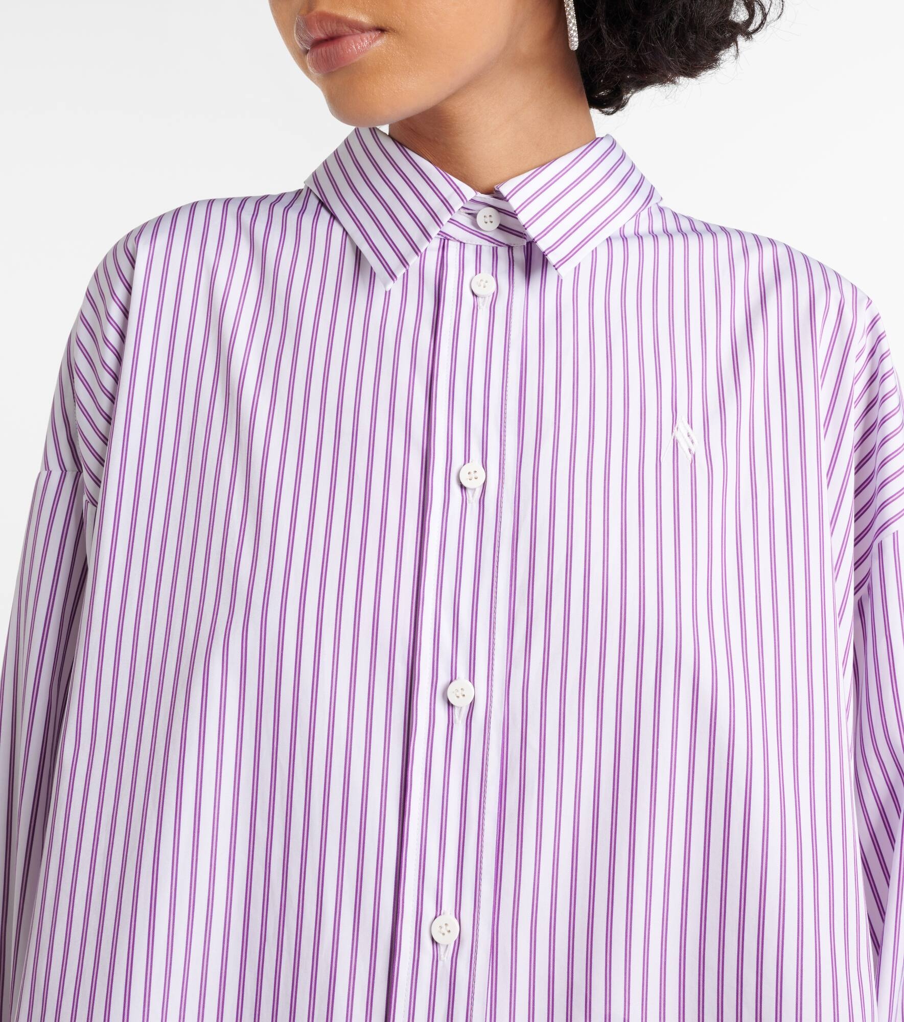Diana asymmetric striped cotton shirt - 4