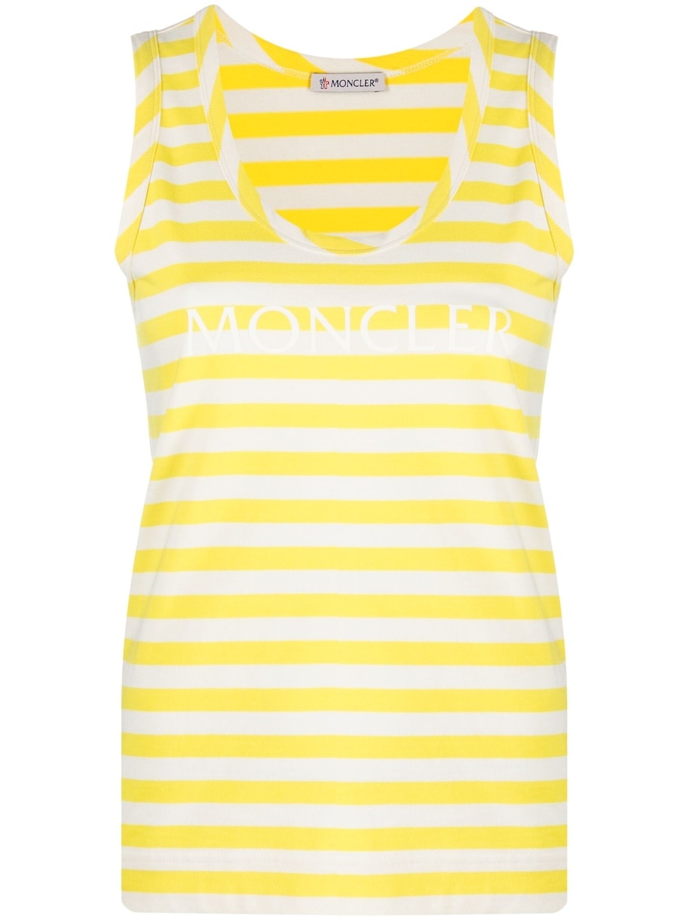 striped logo-print tank top - 1