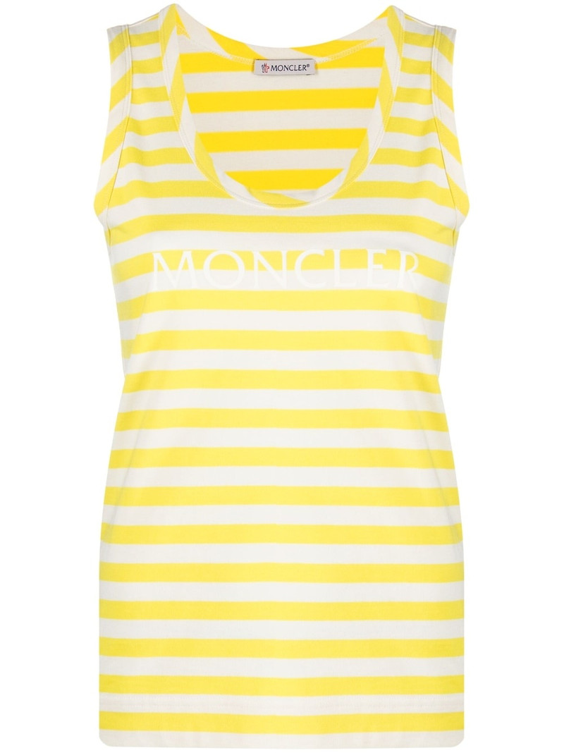 striped logo-print tank top 1
