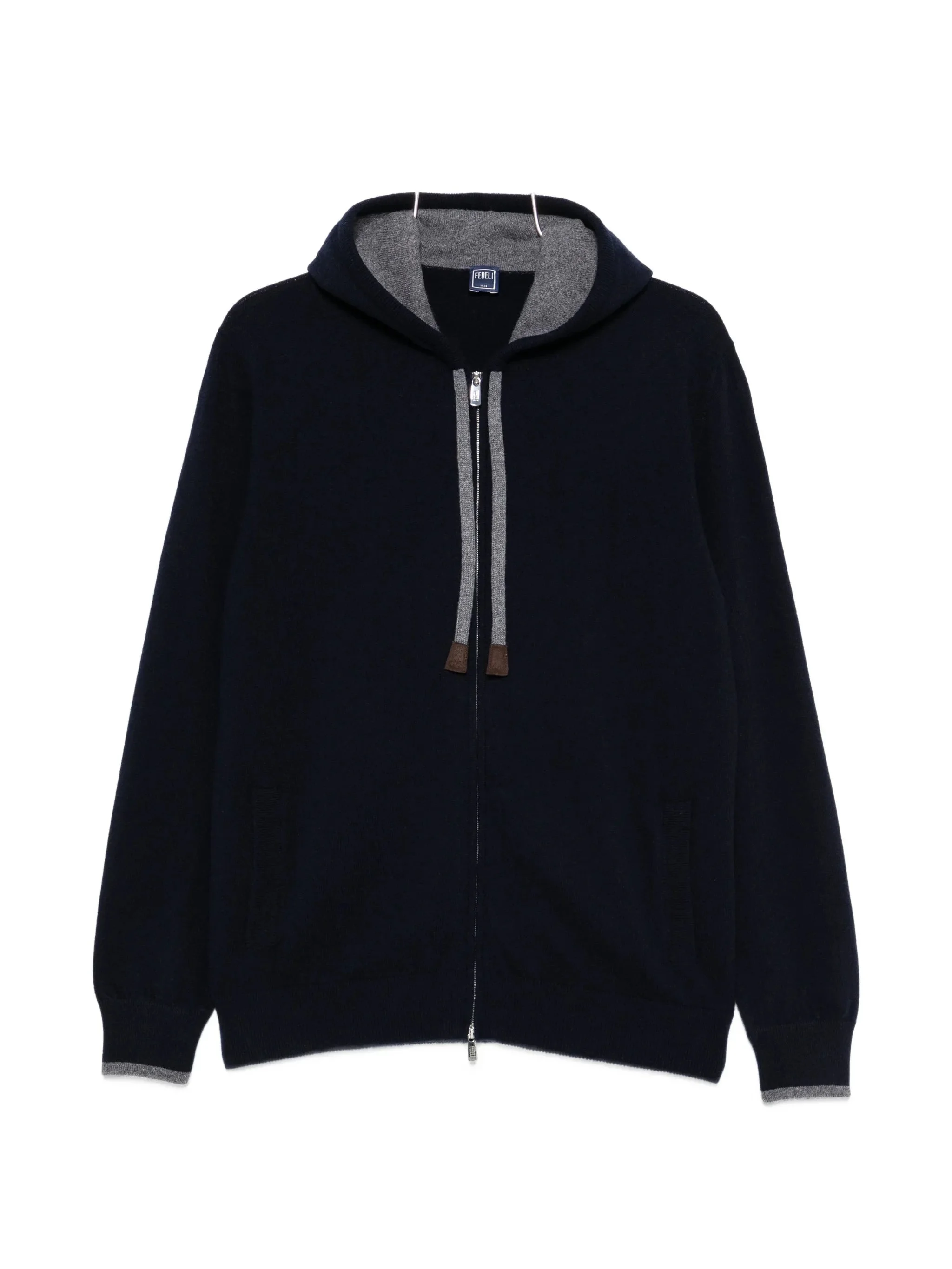 Fedeli Davis Zip-up Drawstring Knitted Hoodie - 1
