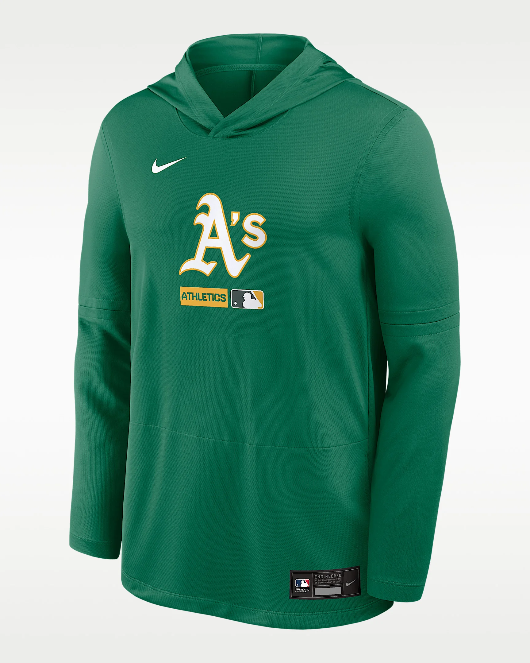 Athletics Authentic Collection Men's Nike Dri-FIT MLB Long-Sleeve Hooded Top - 1