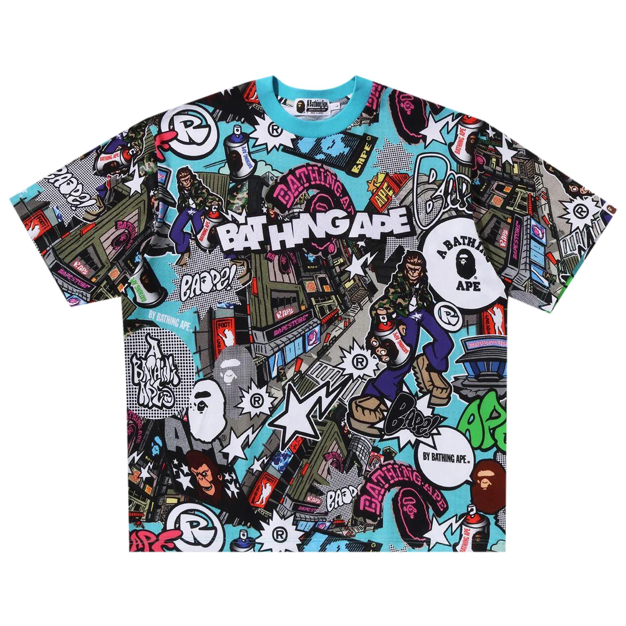 A BATHING APE® BAPE Comic Art Relaxed Fit Tee 'Multicolor