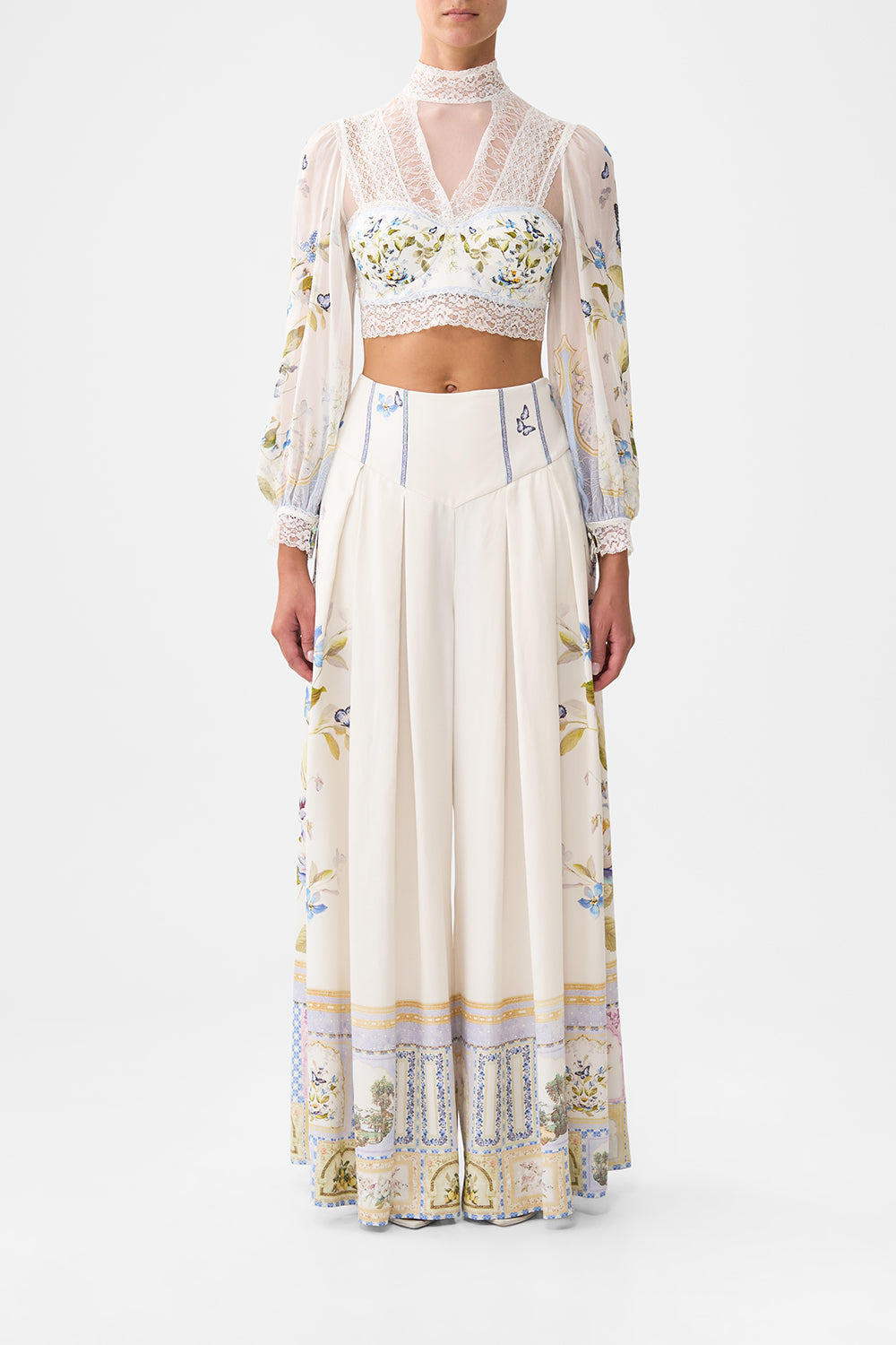 CORSET WAIST WIDE LEG PANT - 2