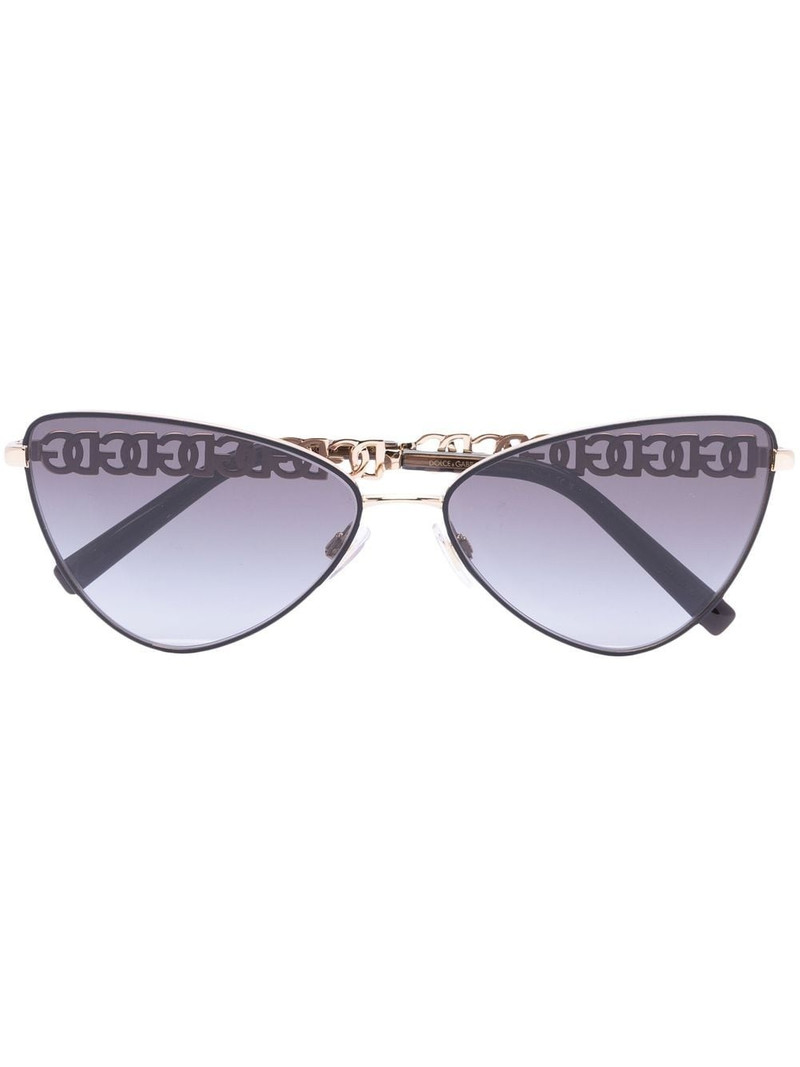 logo-chain cat-eye sunglasses 1